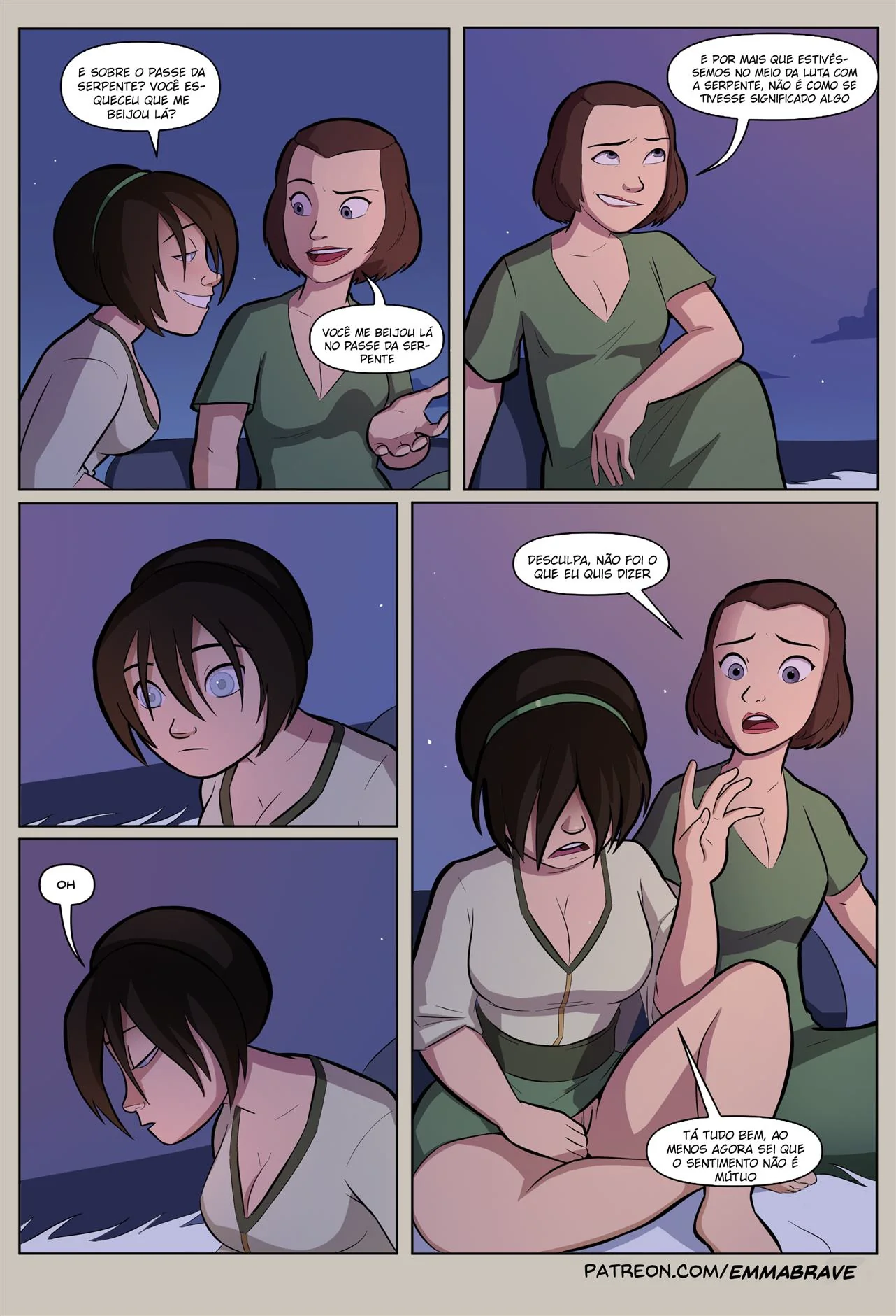 Aang fode Toph enquanto Zukko se excita com os peitões de Katara – Hentai HQ Brasil