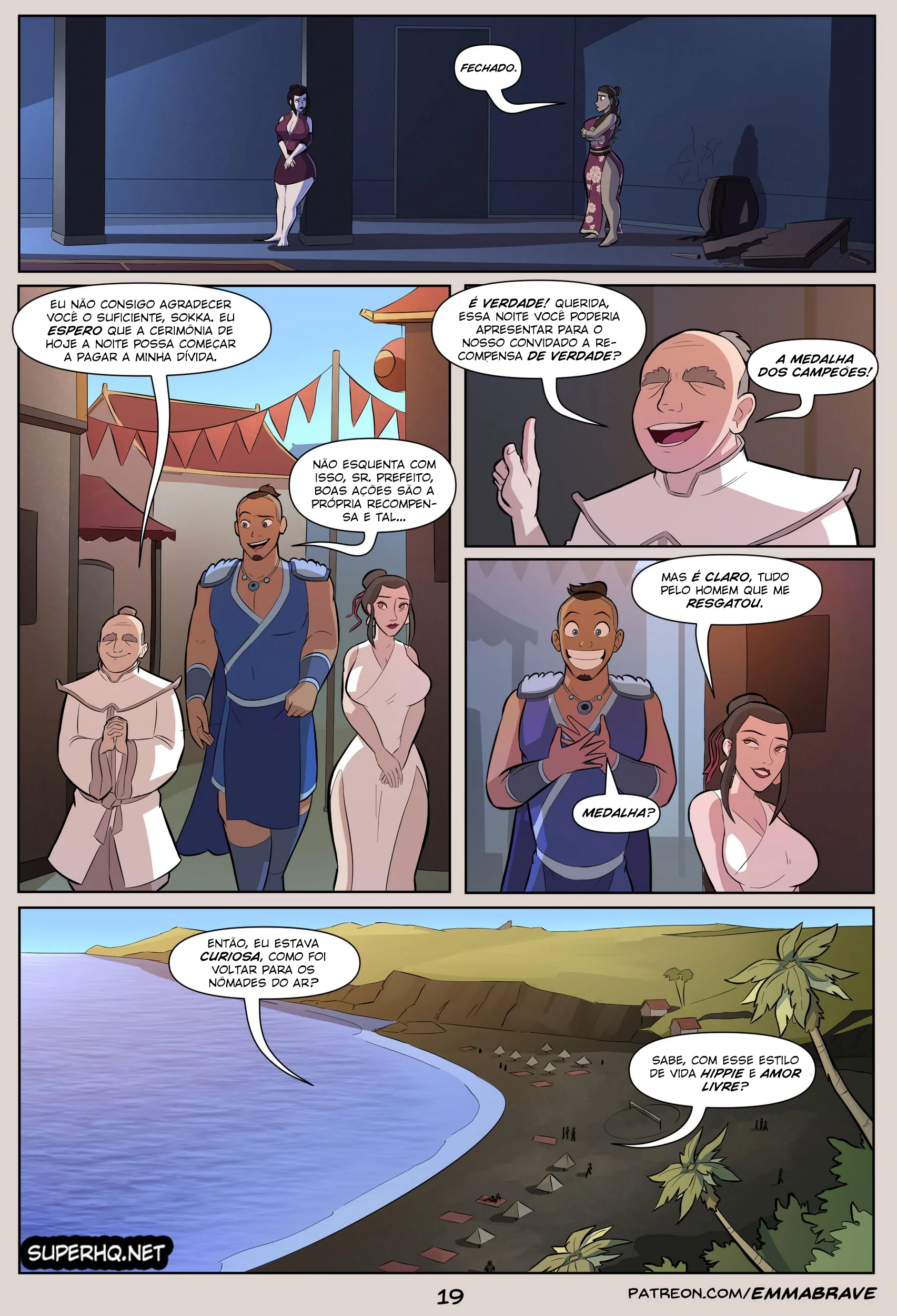 Aang e Toph: Meditação e Provocação em Hentai HQ