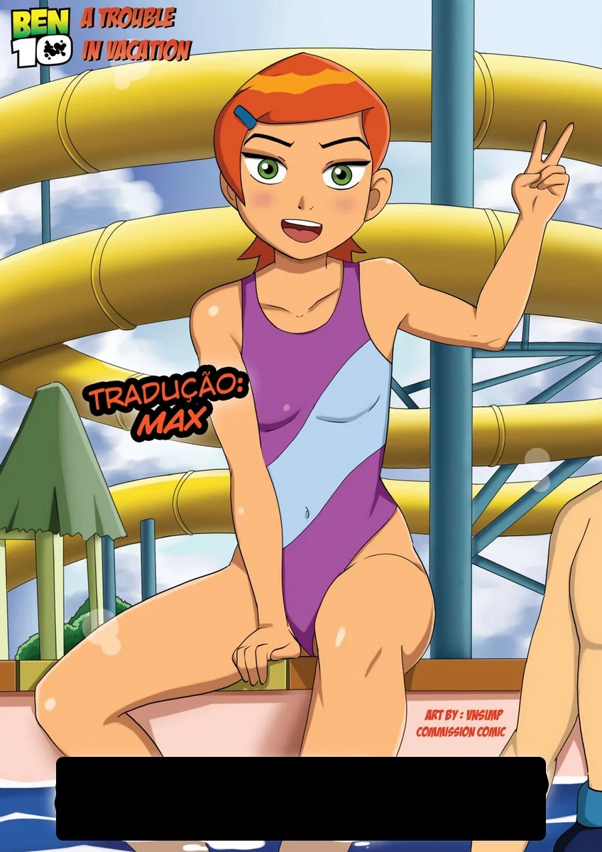 Provocando o tarado no parque aquático – Gwen com Ben em Hentai HQ Brasileiro