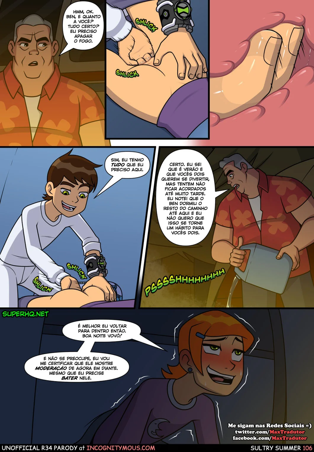 Ben 10: Verão Quente – Incesto com a Piranha da Gwen! em Hentai HQ Brasileiro