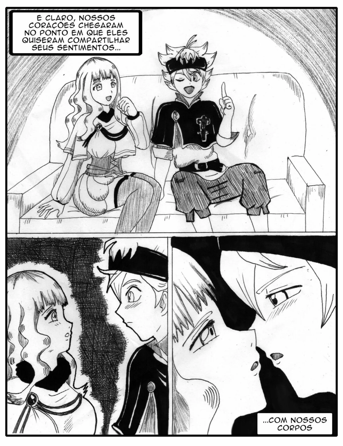 Asta vai enfiar sua piroca na buceta da piranha peituda Mimosa em Black Clover em HQ Brasileiro