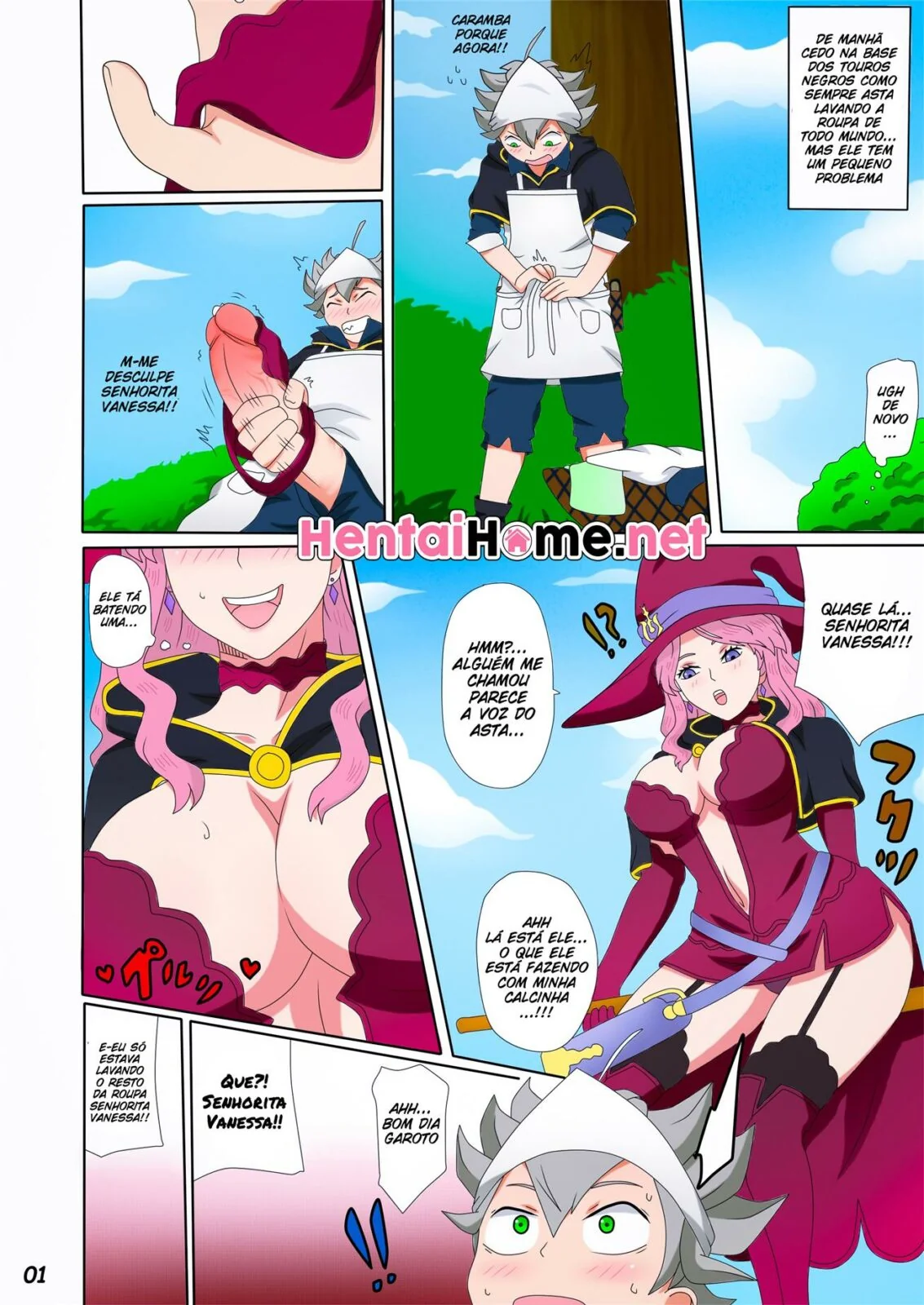 Asta e Vanessa: Buceta Molhada e Pau Duro em Black Clover Hentai HQ Brasileiro