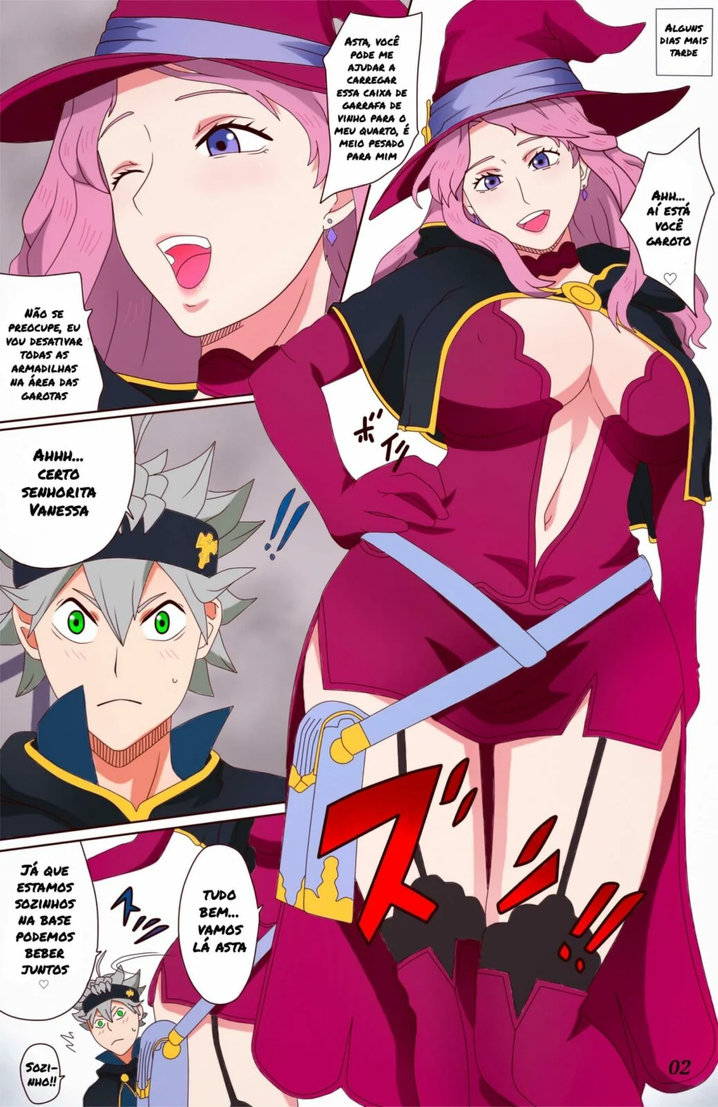 Asta e Vanessa: Buceta Molhada e Pau Duro em Black Clover Hentai HQ Brasileiro
