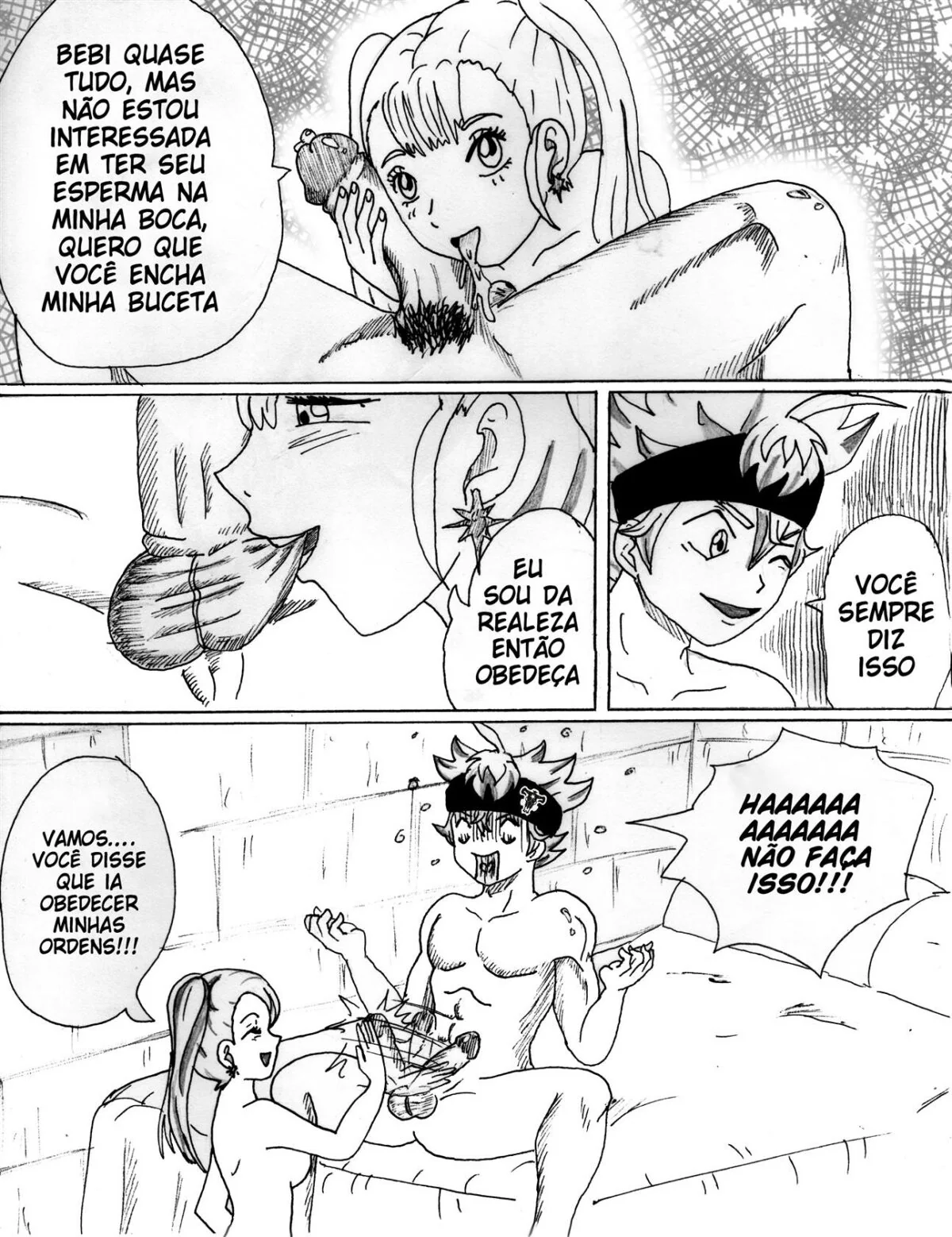 A Família Asta x Noelle: Buceta Bêbada e Rola Desmiolada em Hentai HQ Brasileiro