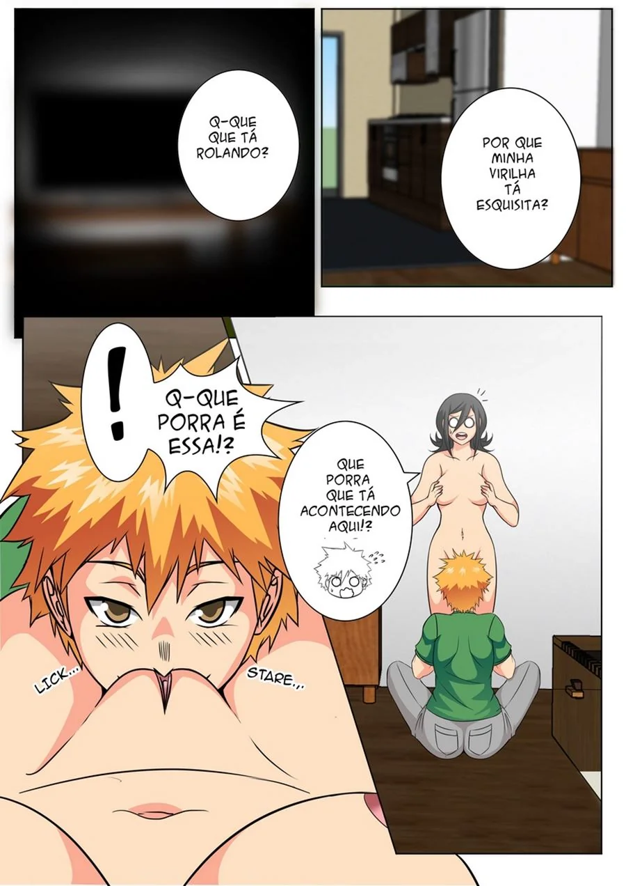 Kon metendo a pica em Orihime e Ichigo no Bleach – Hentai HQ