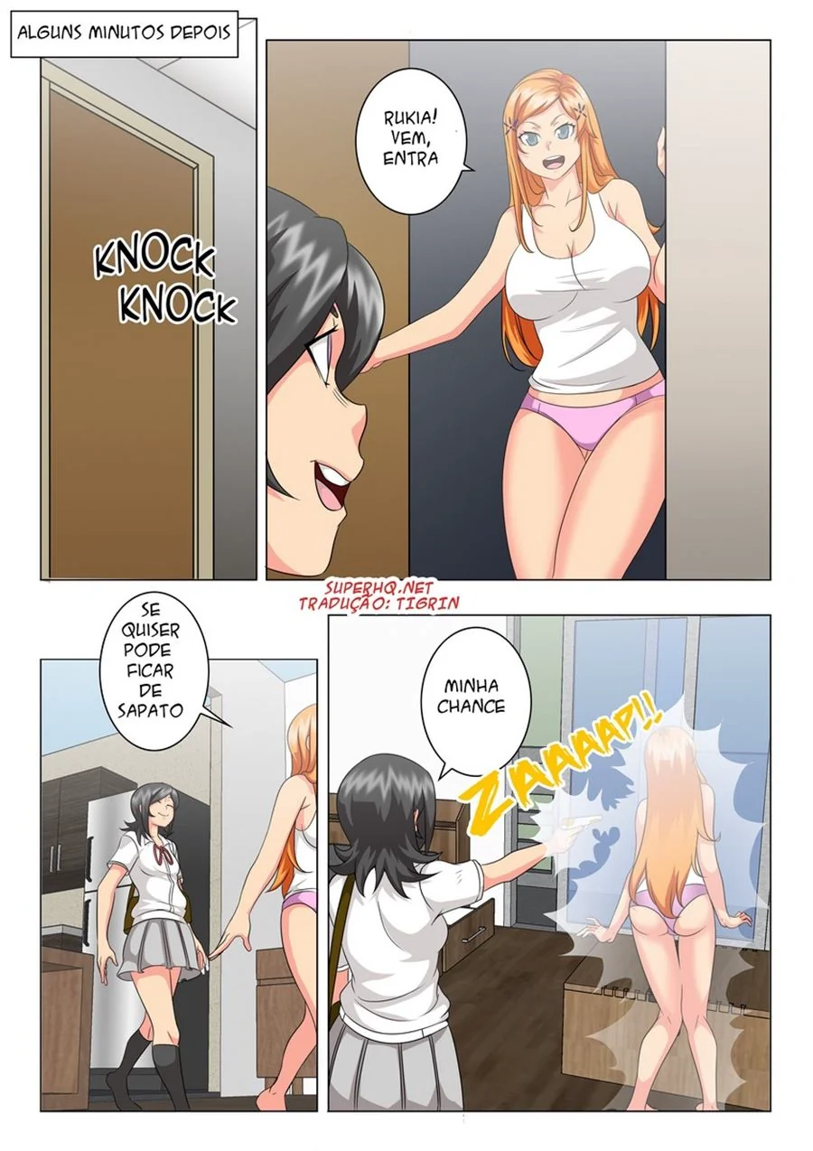 Kon metendo a pica em Orihime e Ichigo no Bleach – Hentai HQ