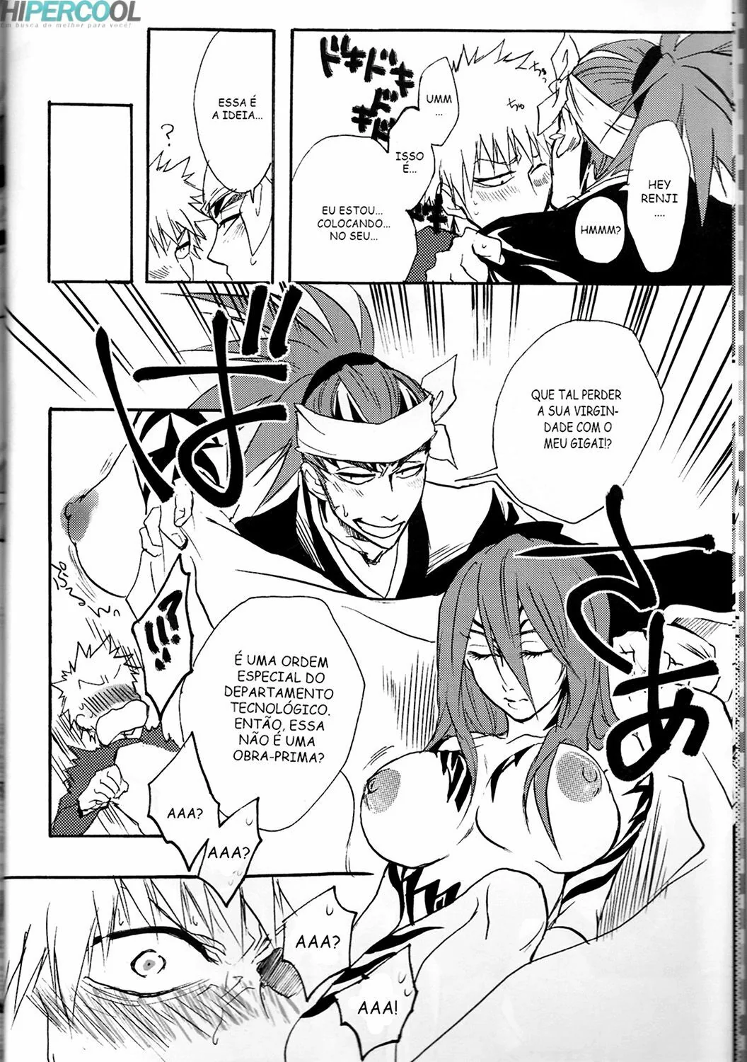 Ichigo Kurosaki metendo a rola na buceta apertada de Renji Abarai em Bleach Porno” em Hentai HQ