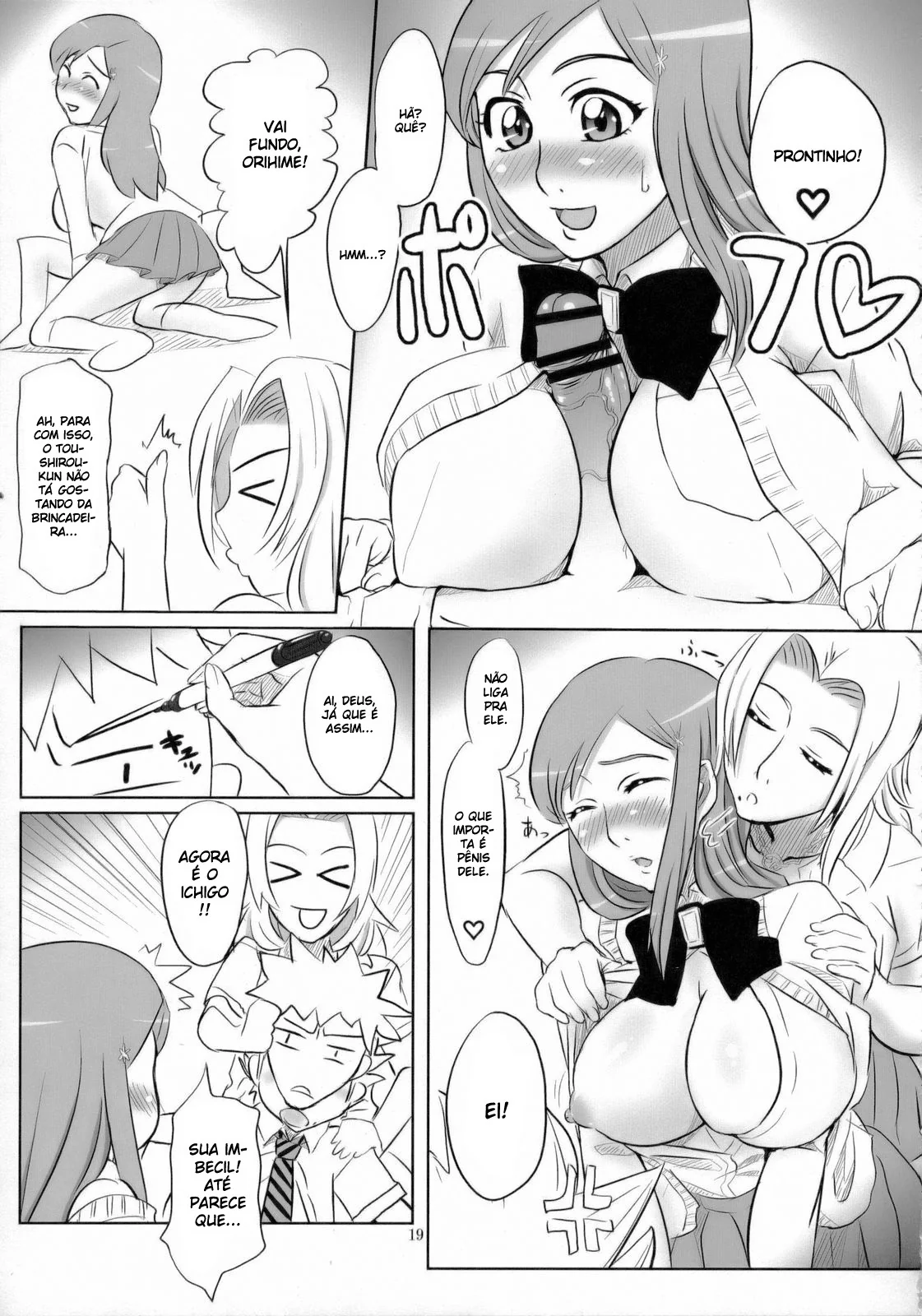 Bleach fotos de sexo – Foda Quente no Mundo Espiritual – Rangiku e Orihime Dominam o Pau Gelado do Toushirou