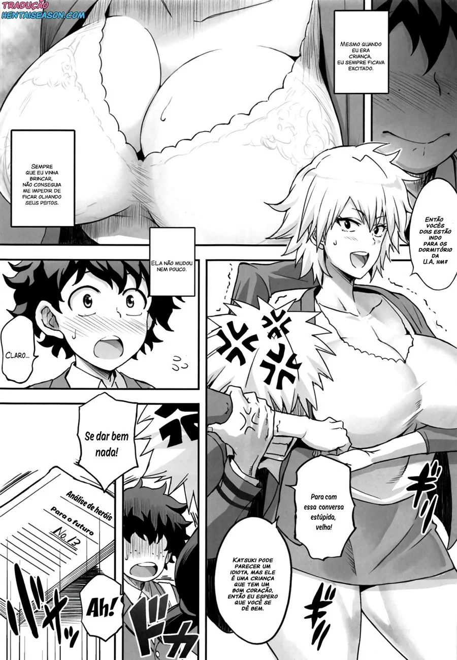 Boku No Hero Hentai: Bakugou a Mamãe Violenta – Izuki flagra a gostosa da Sra. Bakugou em ação em HQ Brasileiro