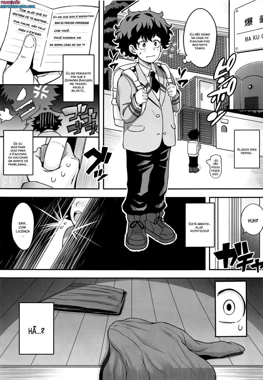 Boku No Hero Hentai: Bakugou a Mamãe Violenta – Izuki flagra a gostosa da Sra. Bakugou em ação em HQ Brasileiro