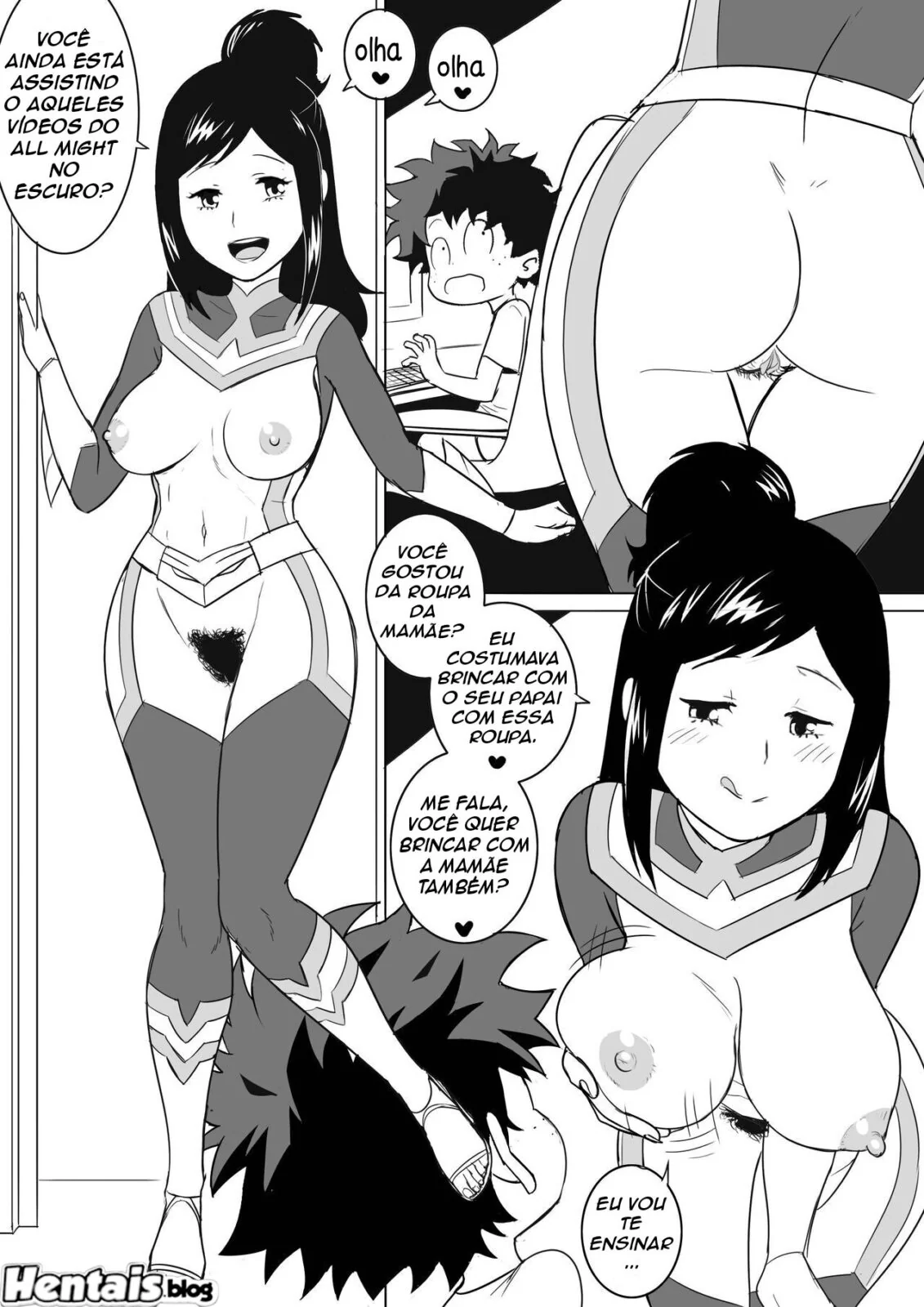[REVISAR POST ⚠️✏️] Boku No Hero: Izuku Midoriya Fodendo Sua MãeMãe Piranha: Izuku Midoriya Metendo Fundo na Buceta da Mamãe em Hentai HQ