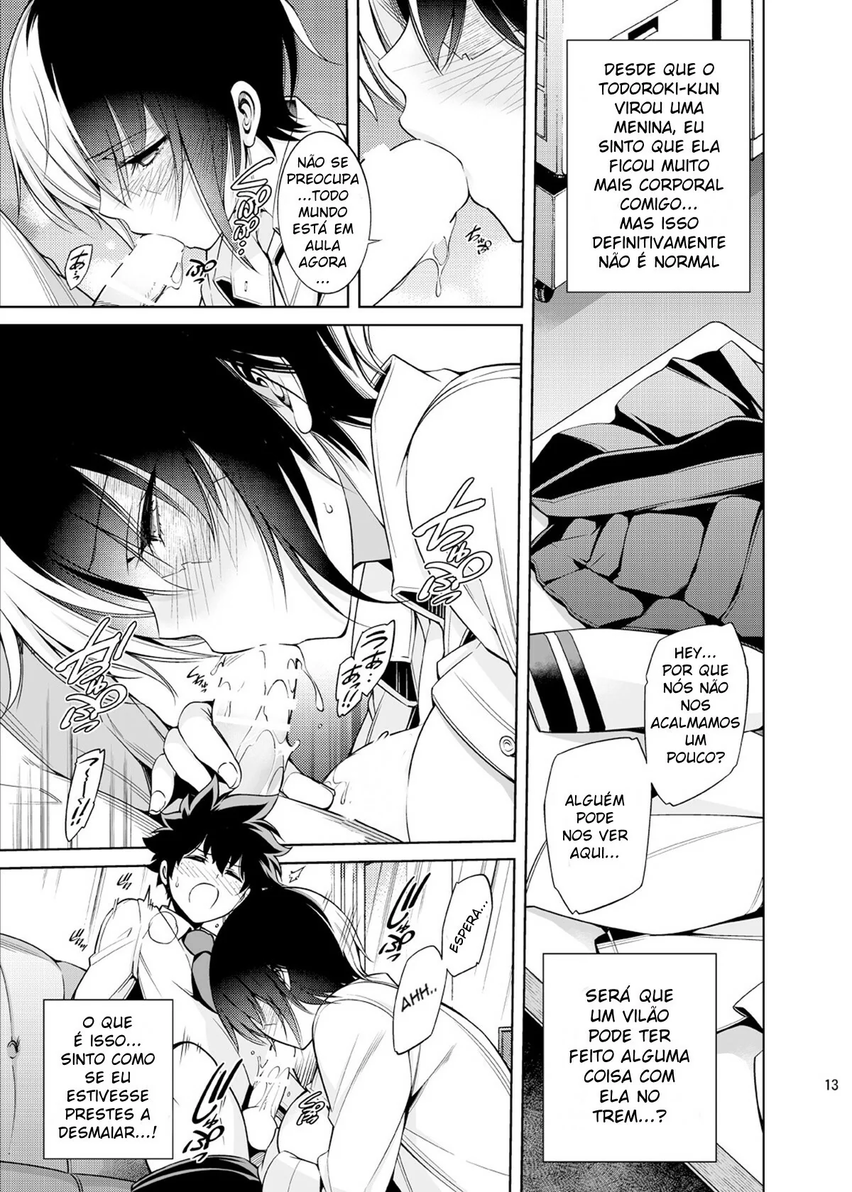 Boku no Hero Academia: Garota Congelante – Shouto Todoroki fodendo a piranha do trem em HQ Brasileiro