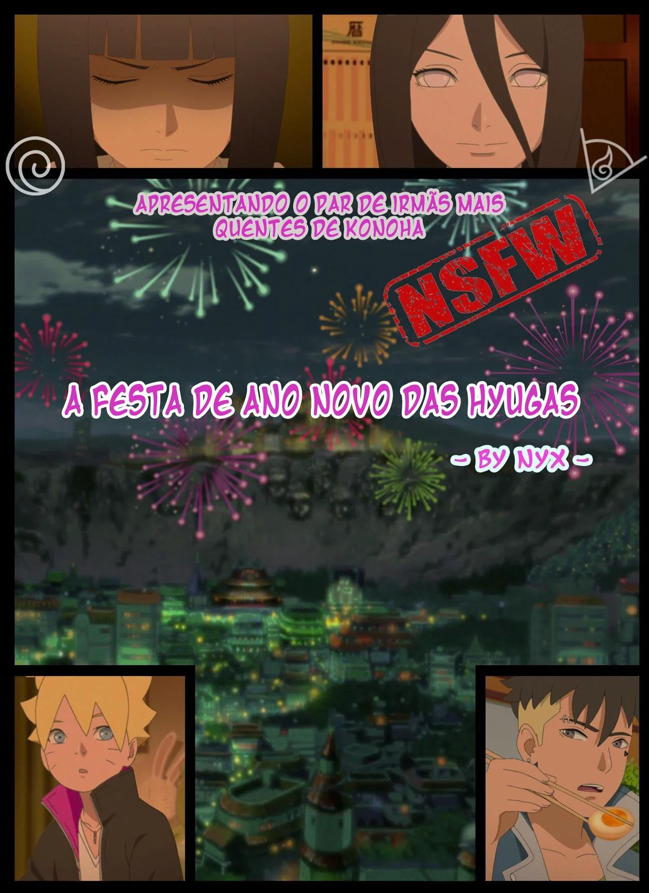 Himawari se revela uma piranha safada na festa de ano novo das Hyugas em Boruto Hentai HQ Brasileiro