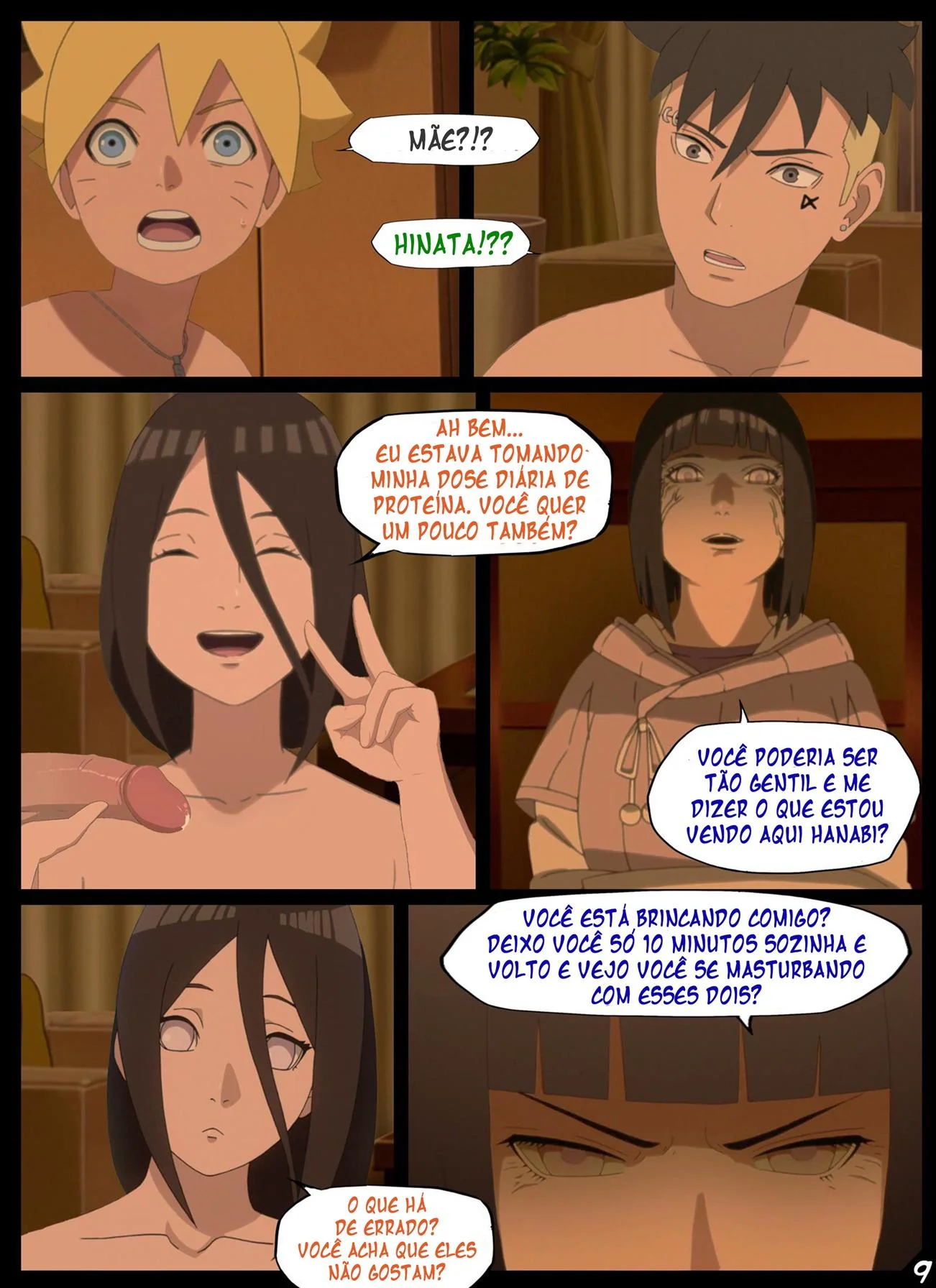 Himawari se revela uma piranha safada na festa de ano novo das Hyugas em Boruto Hentai HQ Brasileiro