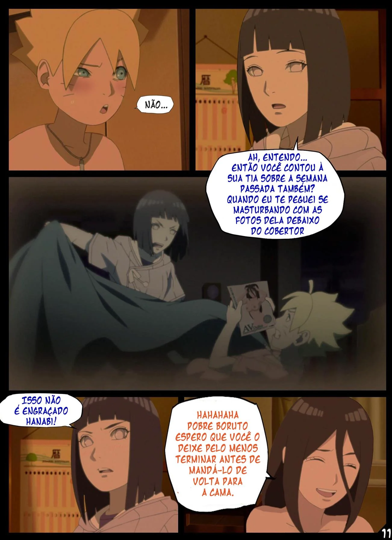 Himawari se revela uma piranha safada na festa de ano novo das Hyugas em Boruto Hentai HQ Brasileiro
