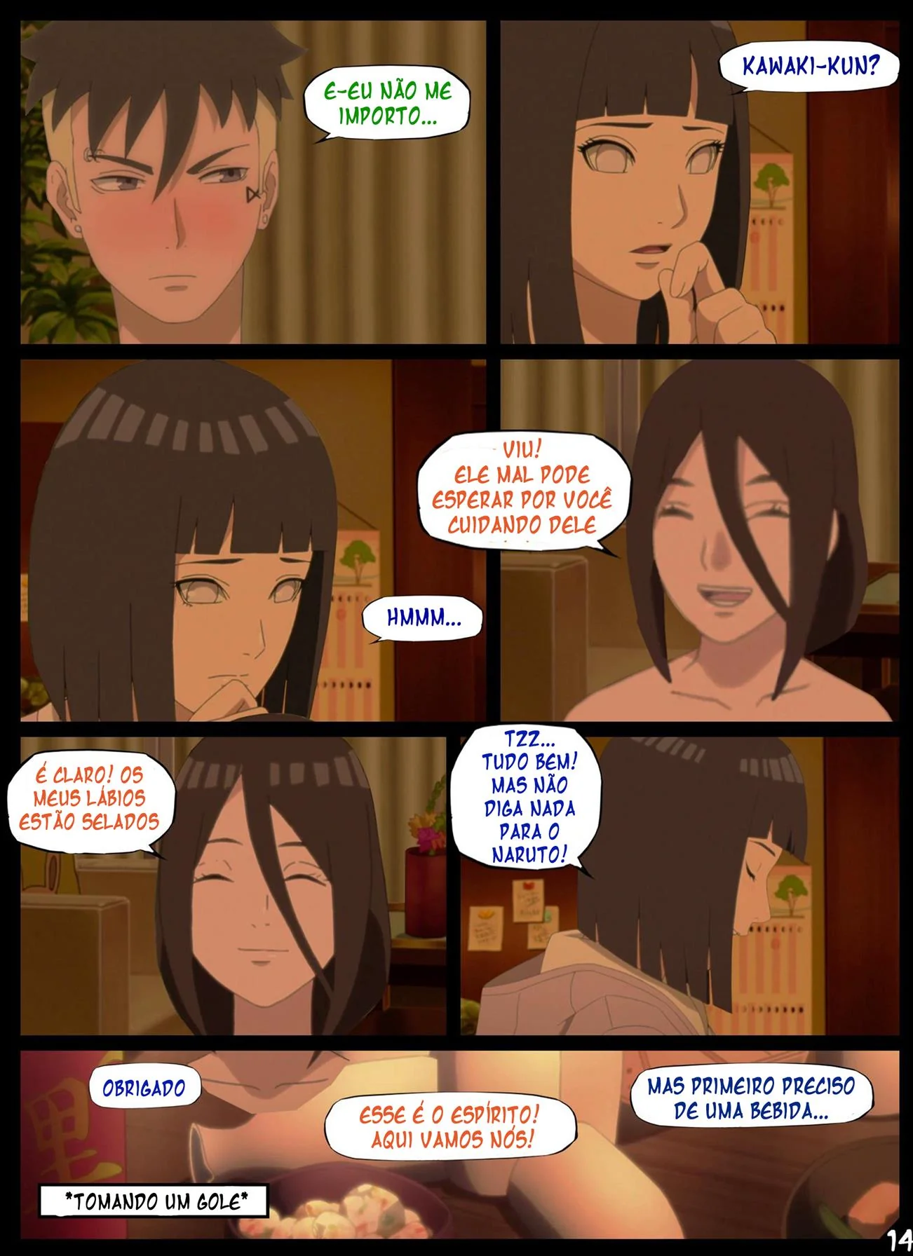Himawari se revela uma piranha safada na festa de ano novo das Hyugas em Boruto Hentai HQ Brasileiro