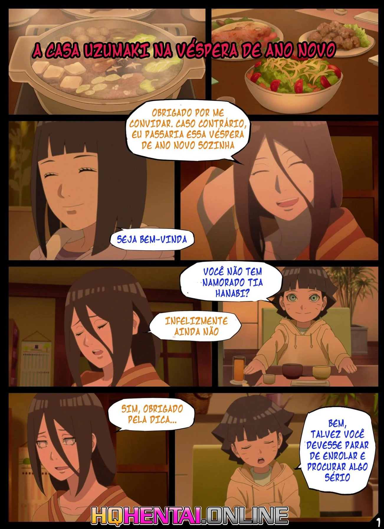 Himawari se revela uma piranha safada na festa de ano novo das Hyugas em Boruto Hentai HQ Brasileiro