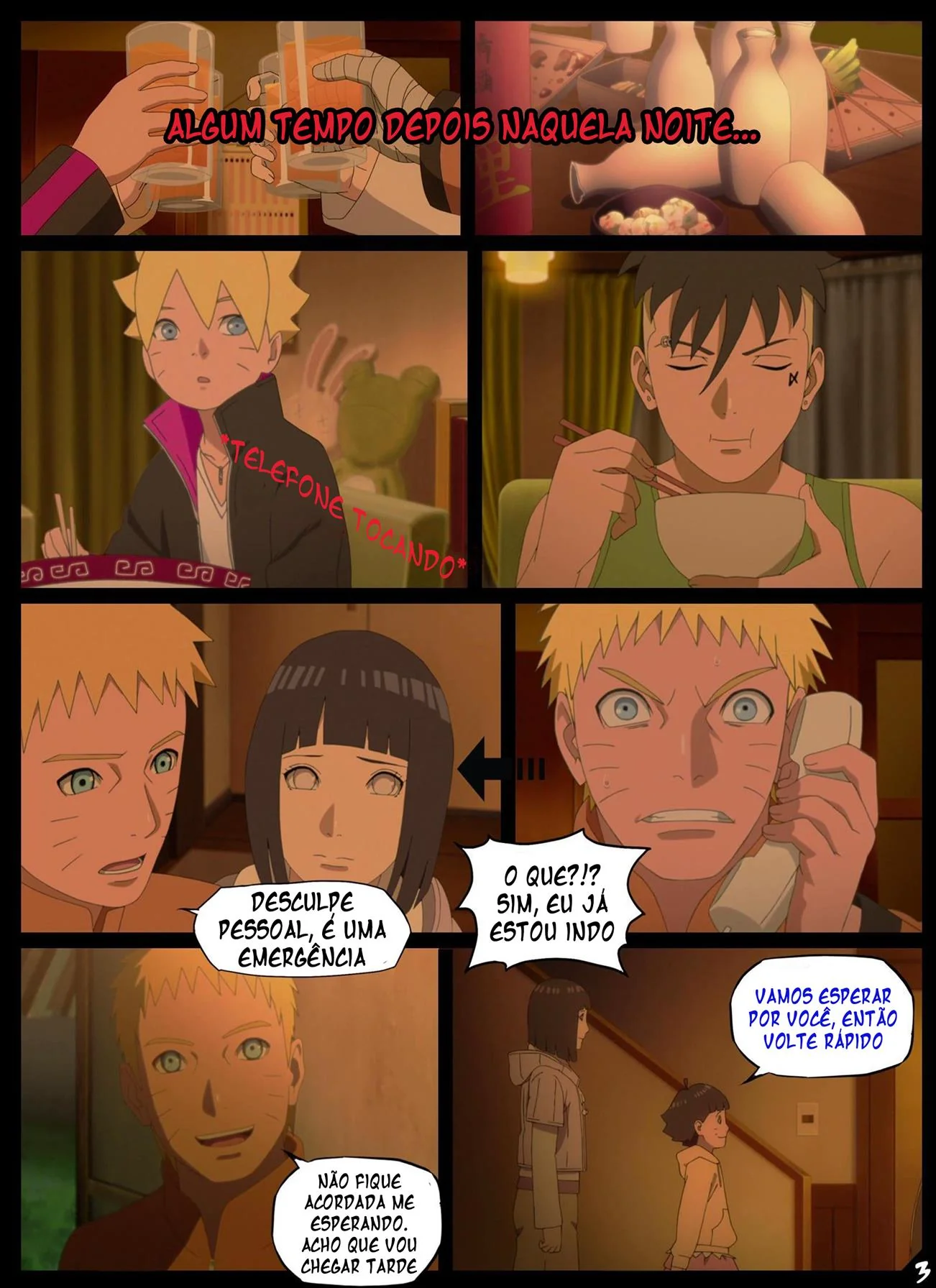 Himawari se revela uma piranha safada na festa de ano novo das Hyugas em Boruto Hentai HQ Brasileiro