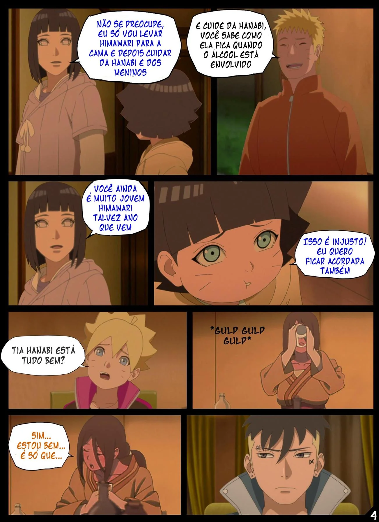 Himawari se revela uma piranha safada na festa de ano novo das Hyugas em Boruto Hentai HQ Brasileiro