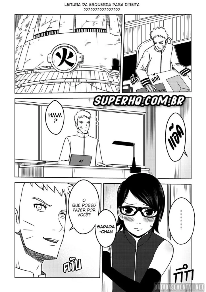 Boruto Comendo a Sarada Safada na Sala do Hokage – Novinha Levando Rola do Hokage em Hentai HQ Brasileiro
