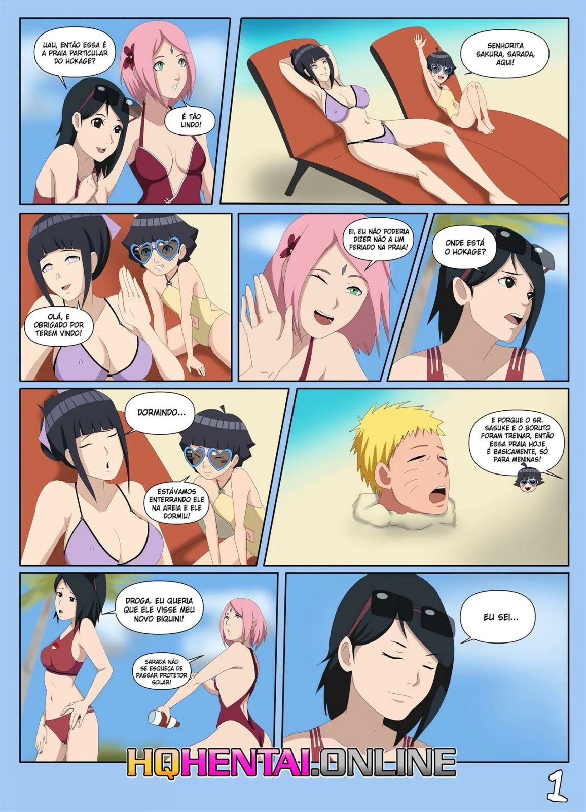 Mãe Hinata ensina Himawari a satisfazer seus desejos em hentai HQ brasileiro