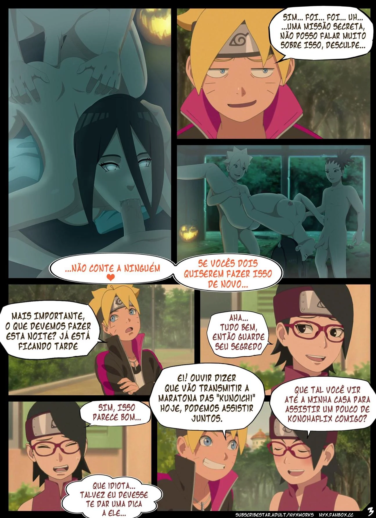 Boruto e Sarada na Noite da Safadeza – HQ de Hentai Brasileiro