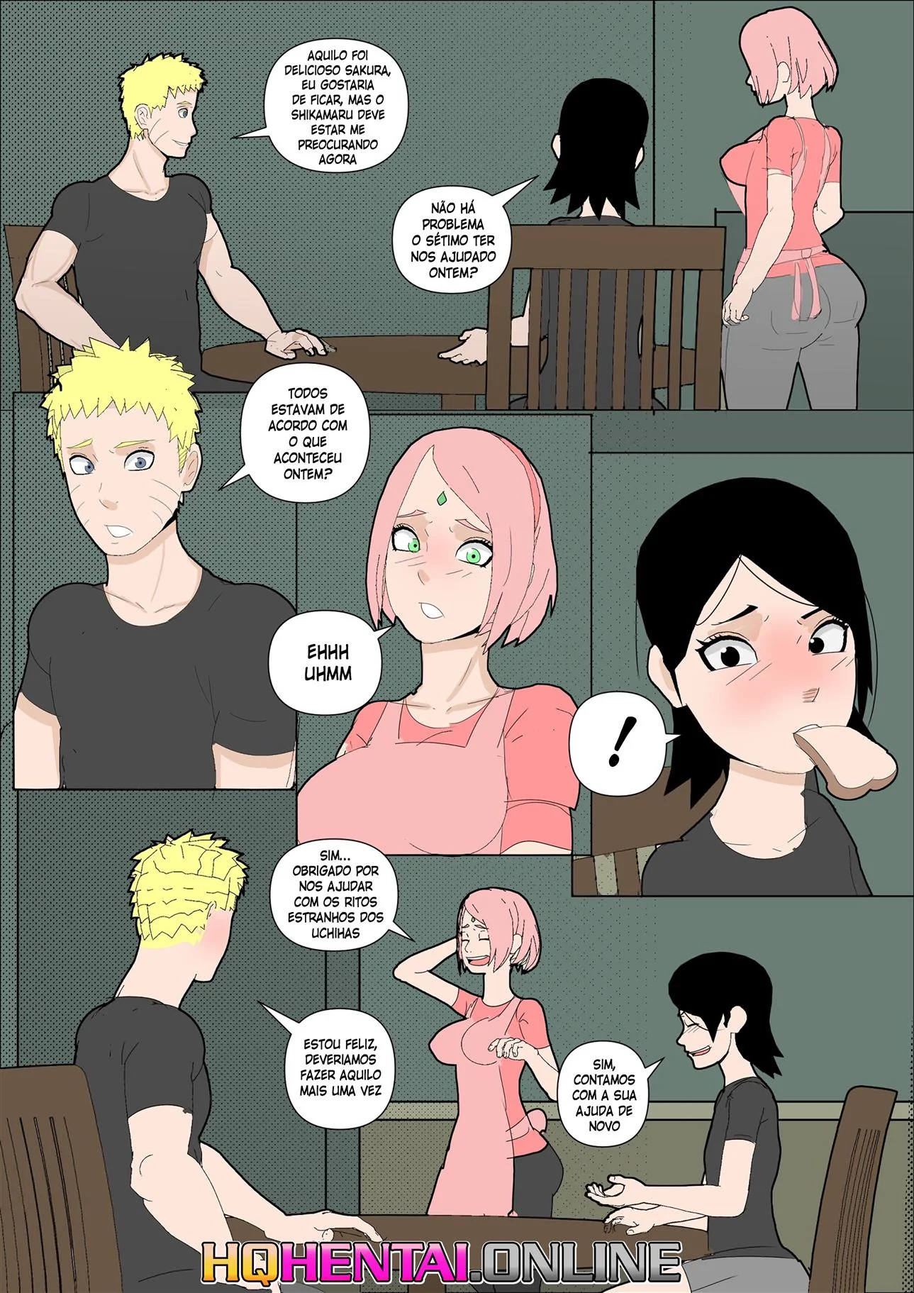Sarada em busca do Mangekyo Sharingan: Piranha fazendo atos obscenos em HQ Hentai HQ Brasileiro