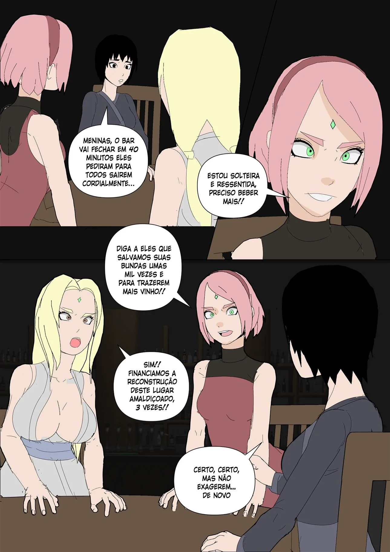 Sarada em busca do Mangekyo Sharingan: Piranha fazendo atos obscenos em HQ Hentai HQ Brasileiro