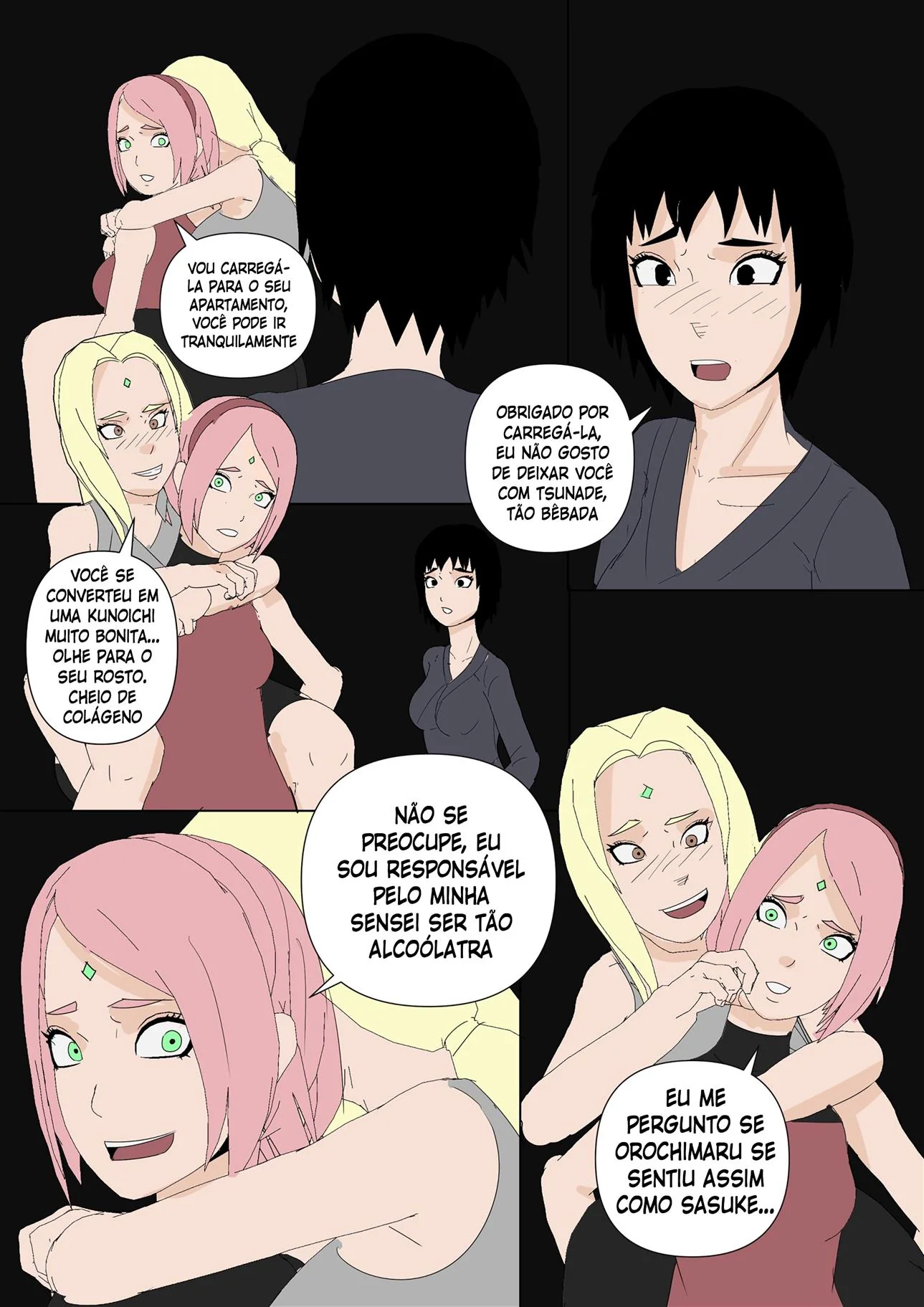Sarada em busca do Mangekyo Sharingan: Piranha fazendo atos obscenos em HQ Hentai HQ Brasileiro