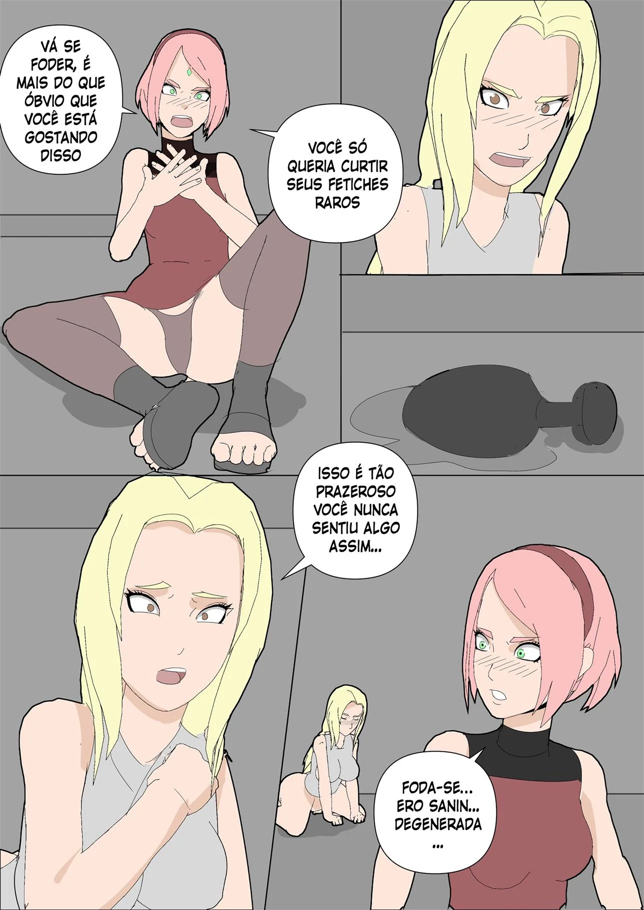 Sarada em busca do Mangekyo Sharingan: Piranha fazendo atos obscenos em HQ Hentai HQ Brasileiro