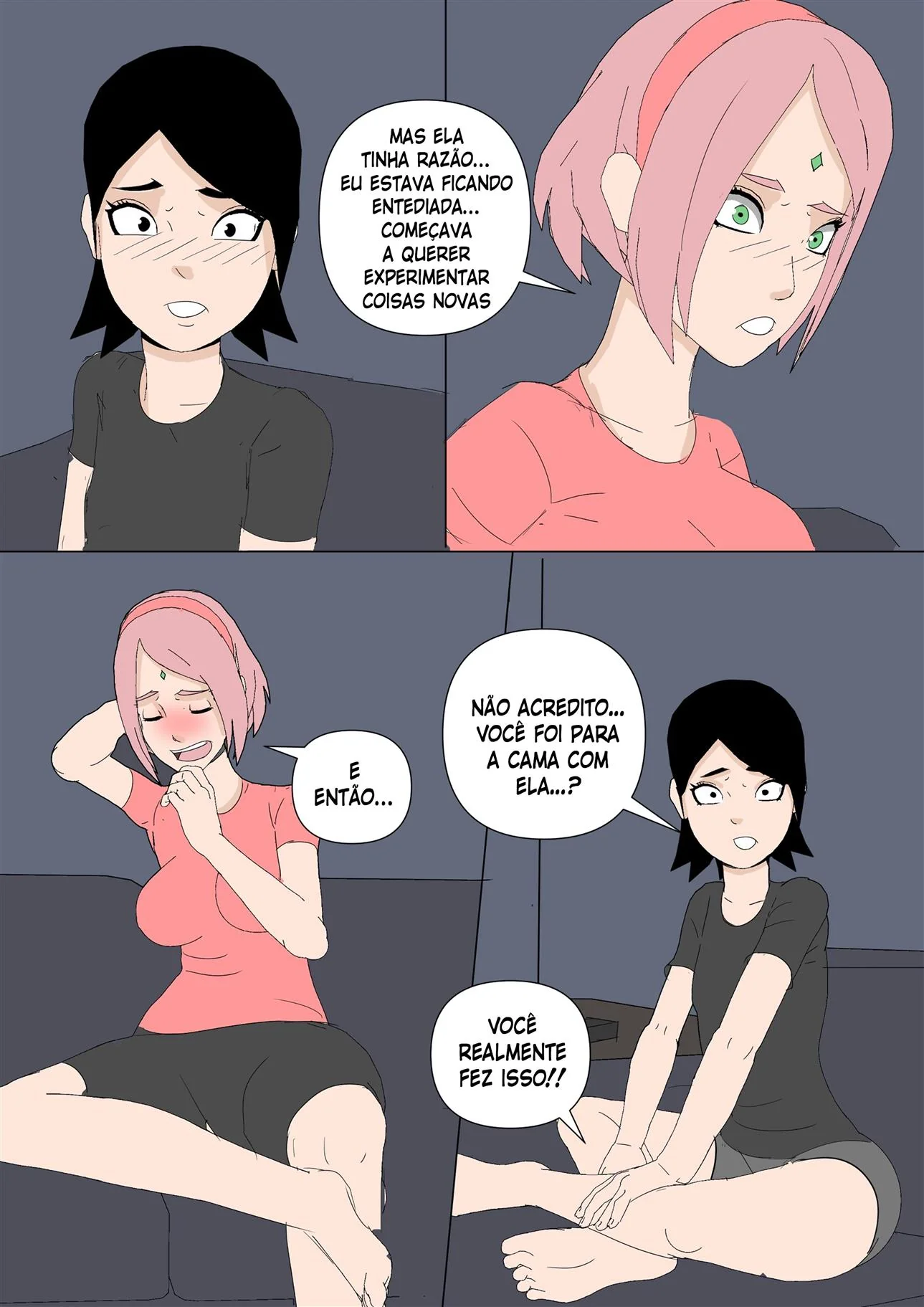 Sarada em busca do Mangekyo Sharingan: Piranha fazendo atos obscenos em HQ Hentai HQ Brasileiro