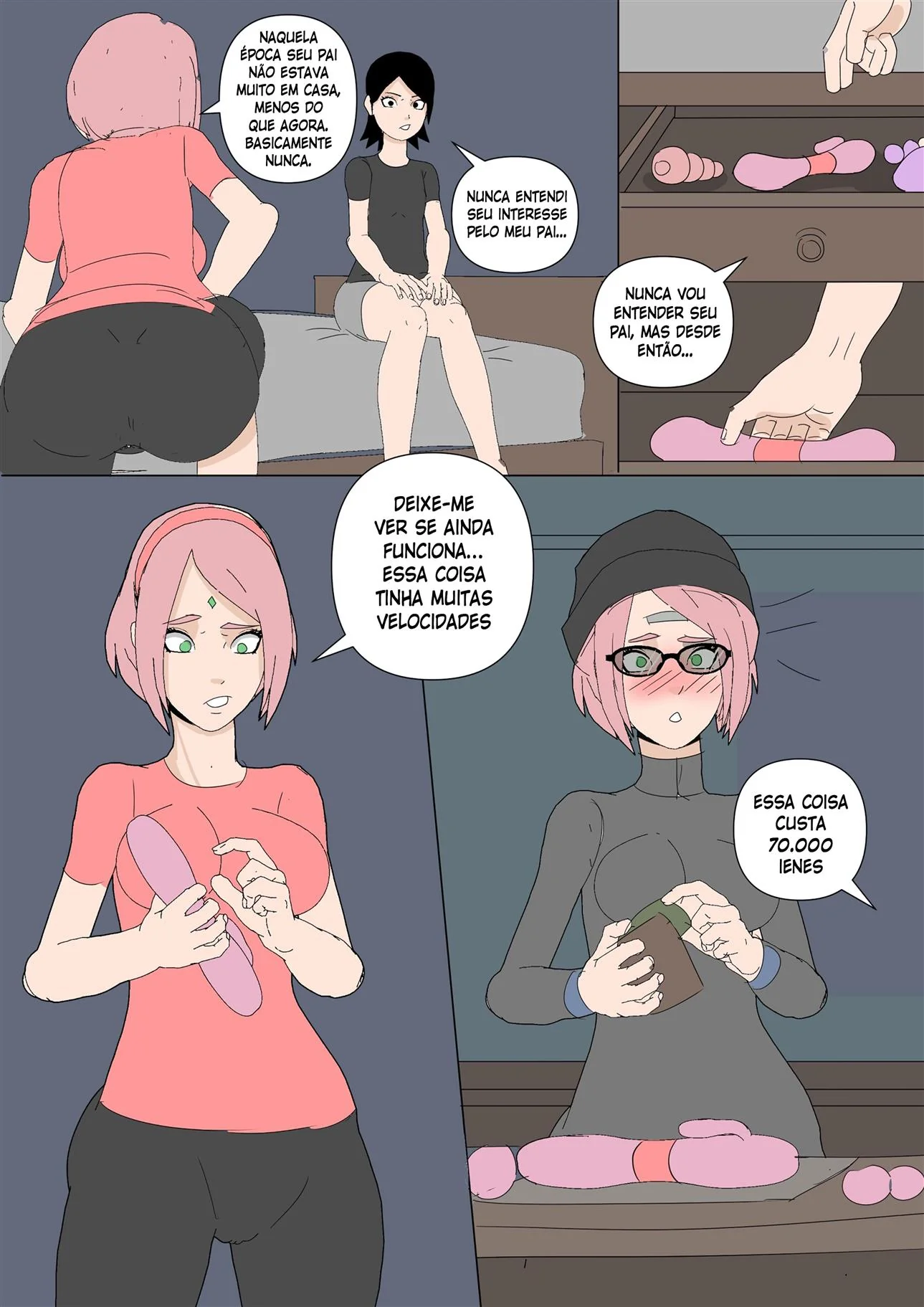 Sarada em busca do Mangekyo Sharingan: Piranha fazendo atos obscenos em HQ Hentai HQ Brasileiro