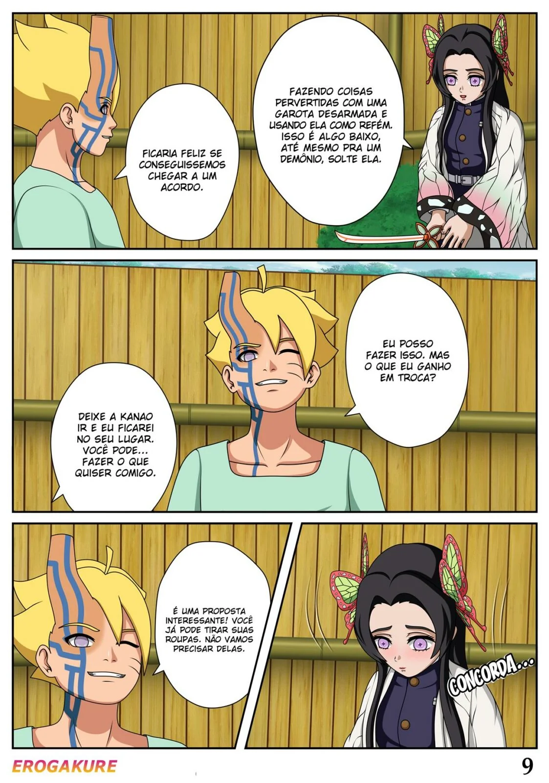 Boruto Piranha: Kimetsu no Yaiba Kanae – Boruto numa Dimensão de Pica e Buceta em HQ Brasileiro