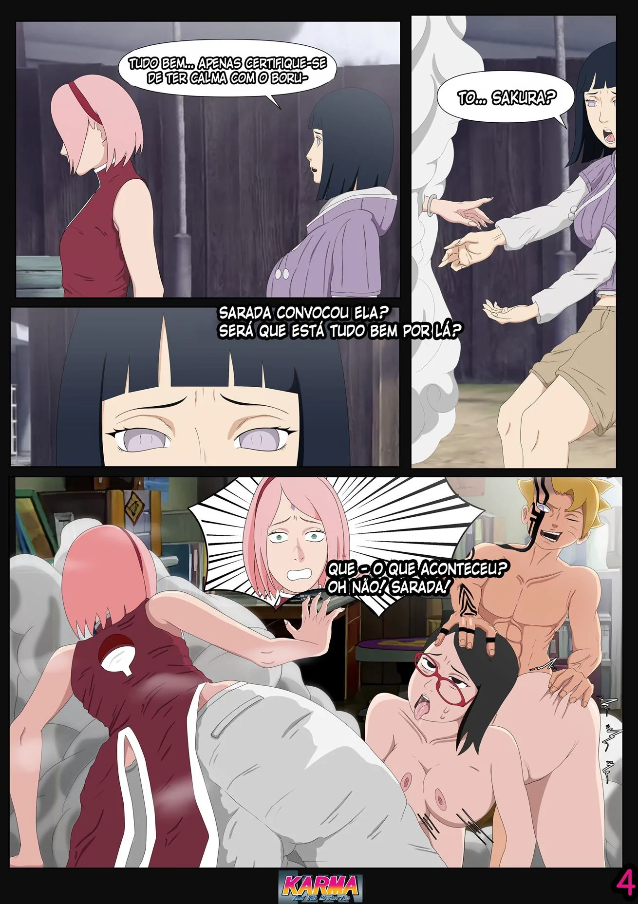 Boruto Sacana: O karma de Boruto VL.2 – Boruto com o pirocão solto e cheio de tesão em hentai HQ