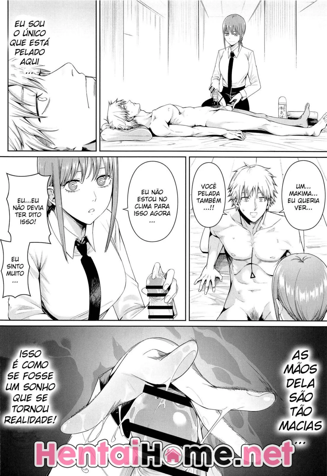 Descobertas na Escola: Makima e Denji Exploram seus Desejos Sexuais em Hentai HQ Brasileiro