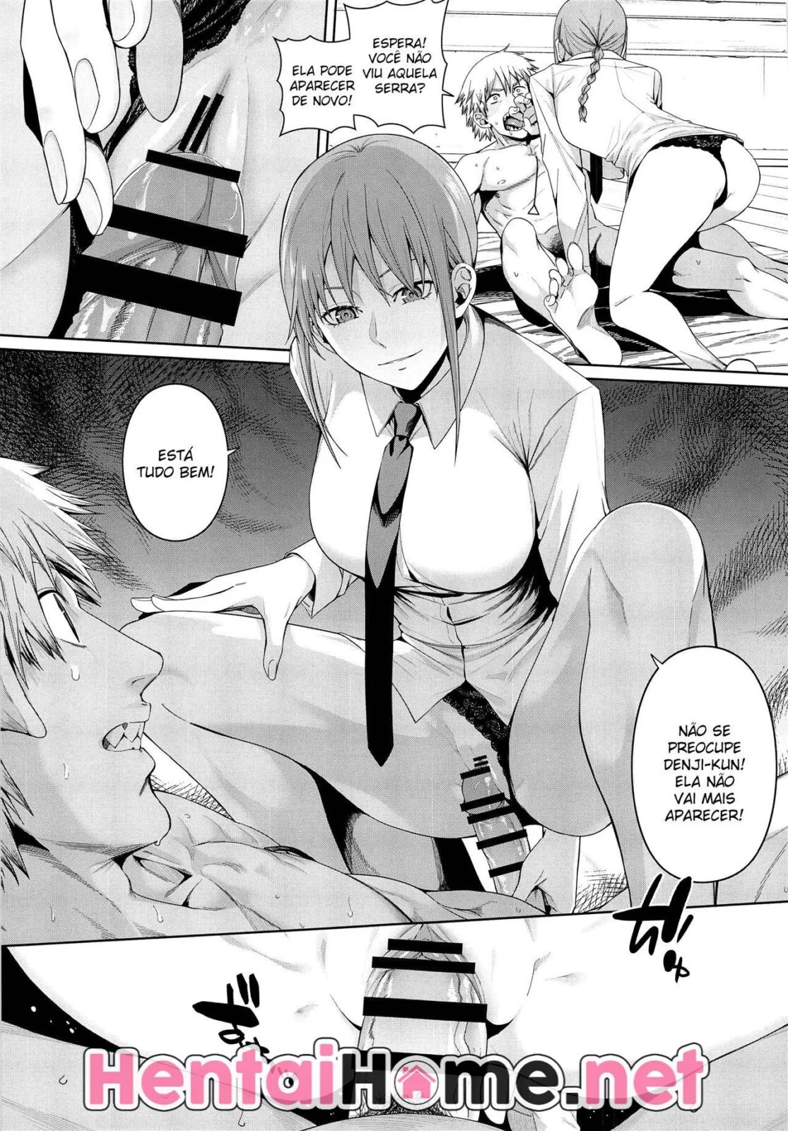 Descobertas na Escola: Makima e Denji Exploram seus Desejos Sexuais em Hentai HQ Brasileiro