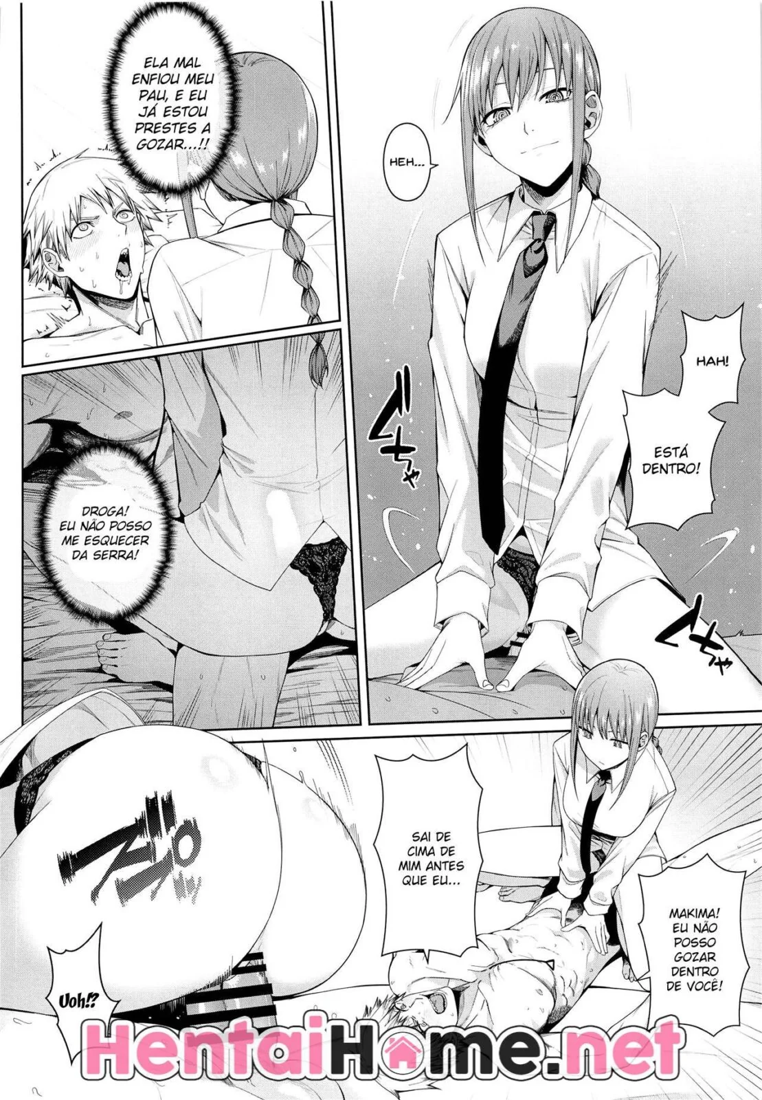 Descobertas na Escola: Makima e Denji Exploram seus Desejos Sexuais em Hentai HQ Brasileiro