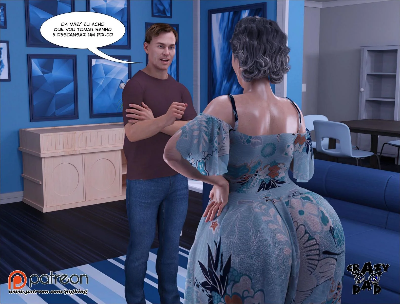Mamãe Tarada: Liberando a Buceta pro Filho Meter a Piroca em Hentai HQ Brasileiro
