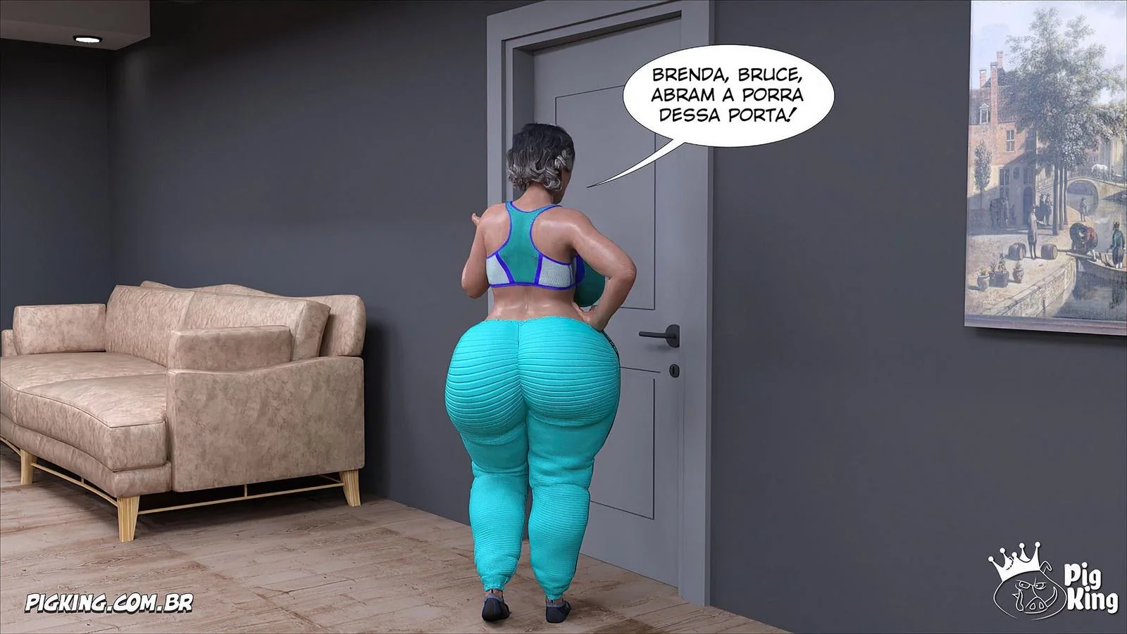 Clarice: A Piranha da Brenda trepando com Bruce enquanto o noivo dela chega de surpresa” em Hentai HQ