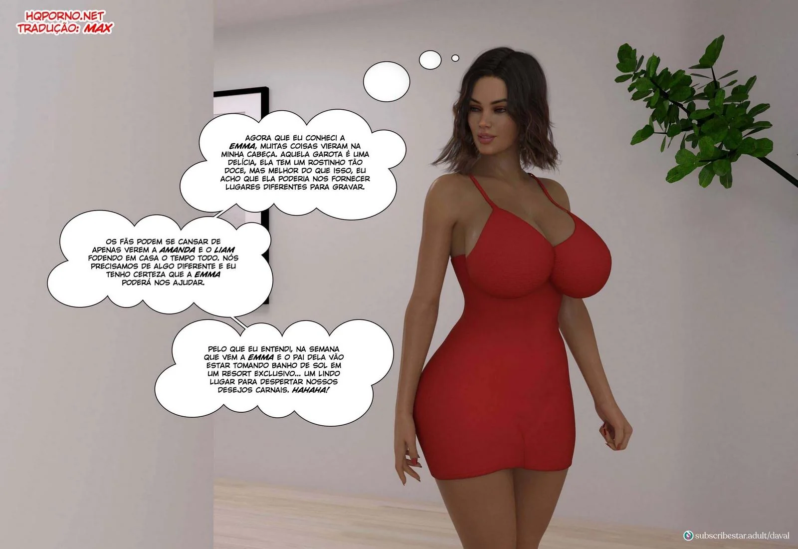 Férias Calientes: Alexa, Amanda e Liam em um Triângulo de Sacanagem em Hentai 3D” em HQ Brasileiro