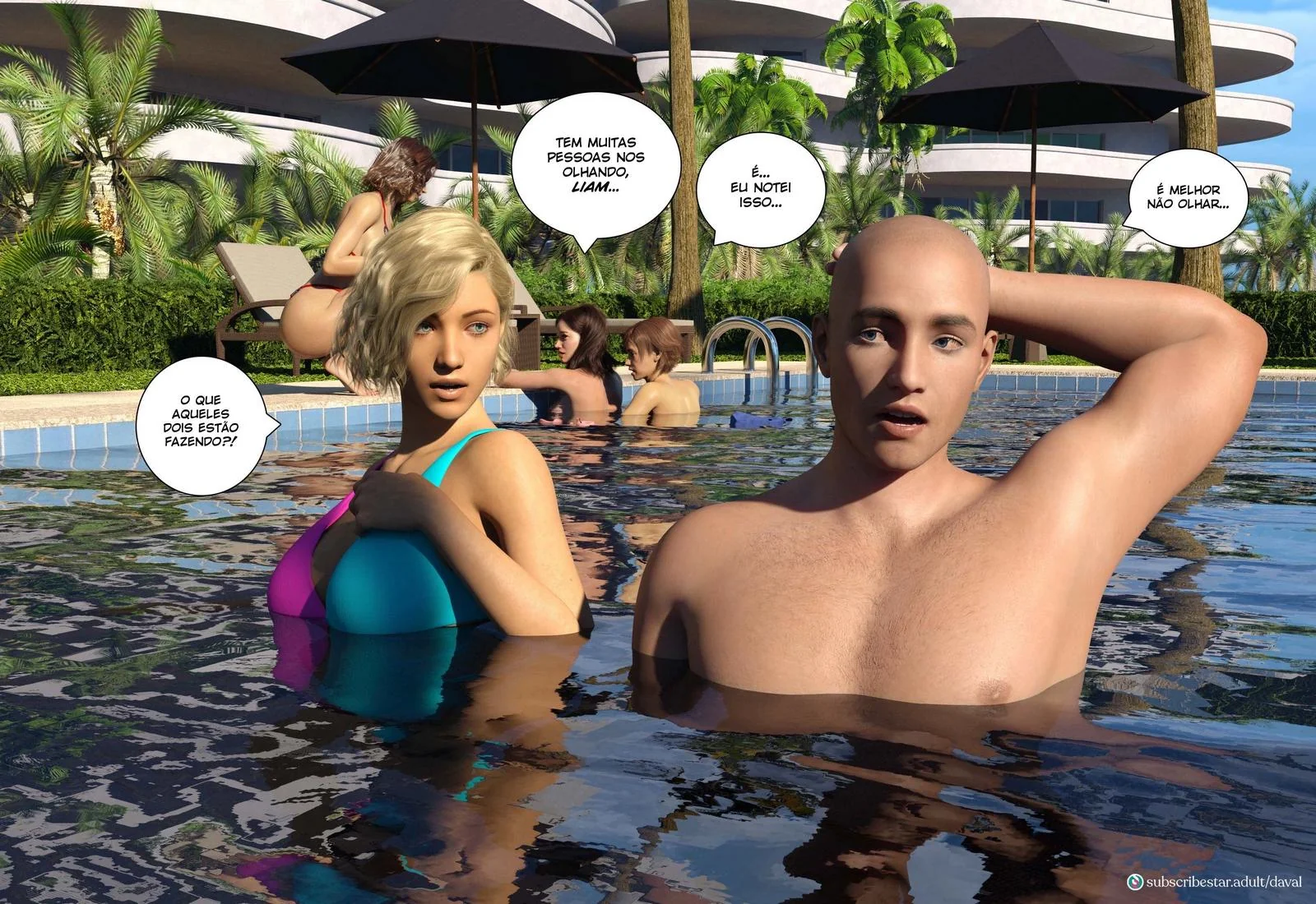 Piranha provocando gostosa no Resort – Episódio 9 (Em HQ Brasileiro)