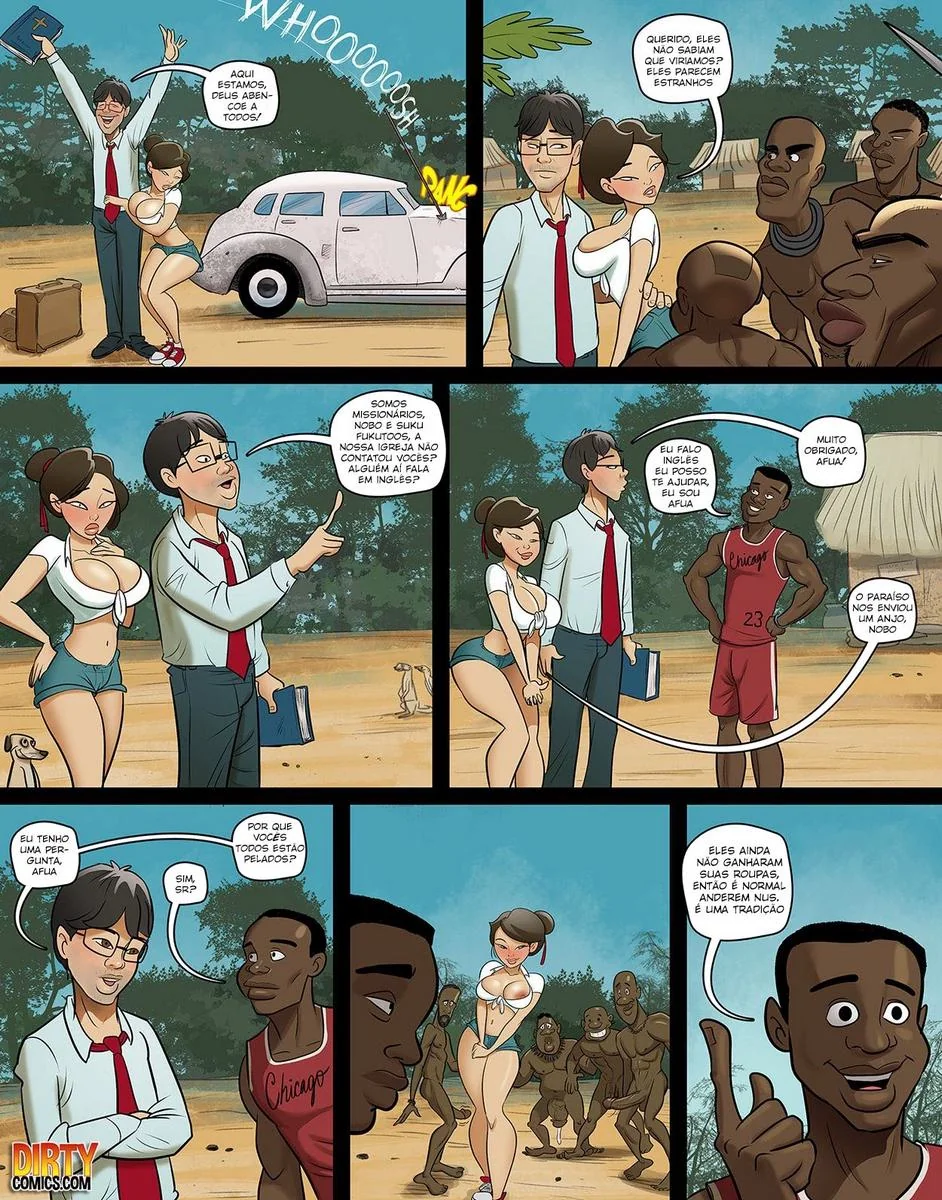 Piranha da Igreja leva pica na África em hentai HQ