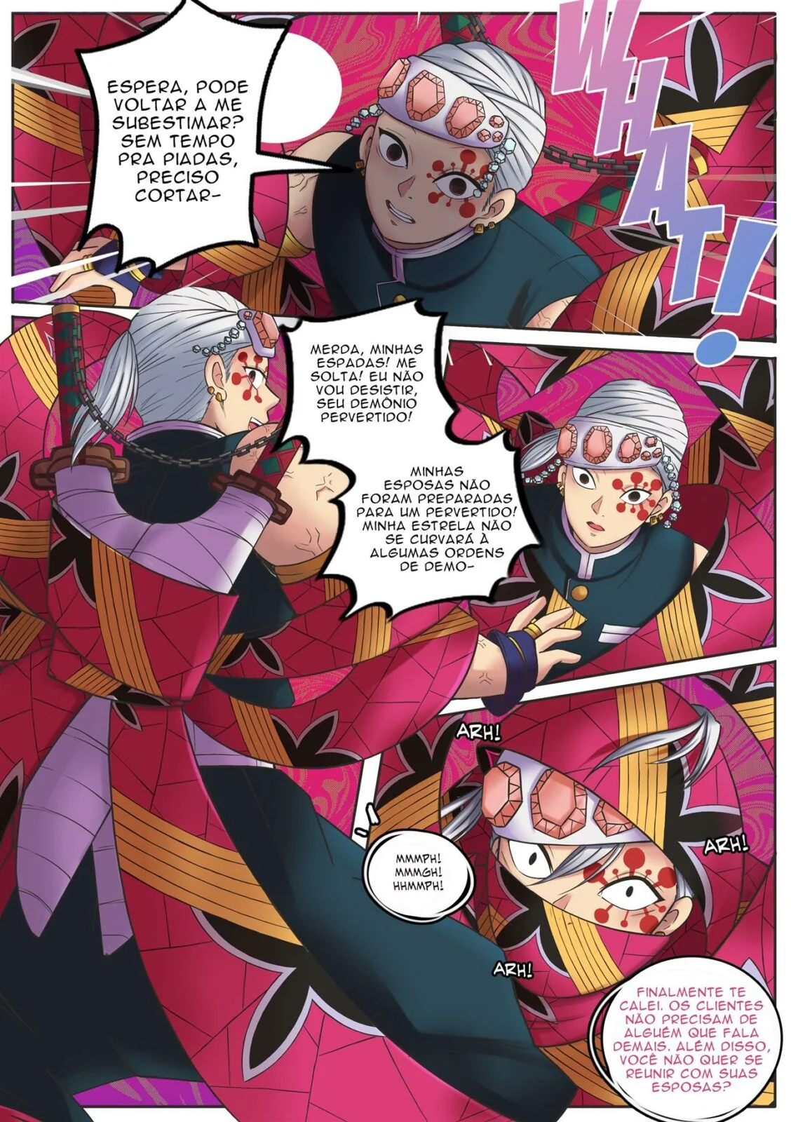 Rola no Distrito da Luz Vermelha: Daki transforma Uzui em futanari no Hentai HQ de Demon Slayer