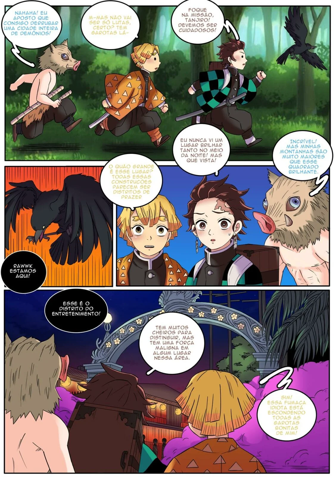 Rola no Distrito da Luz Vermelha: Daki transforma Uzui em futanari no Hentai HQ de Demon Slayer