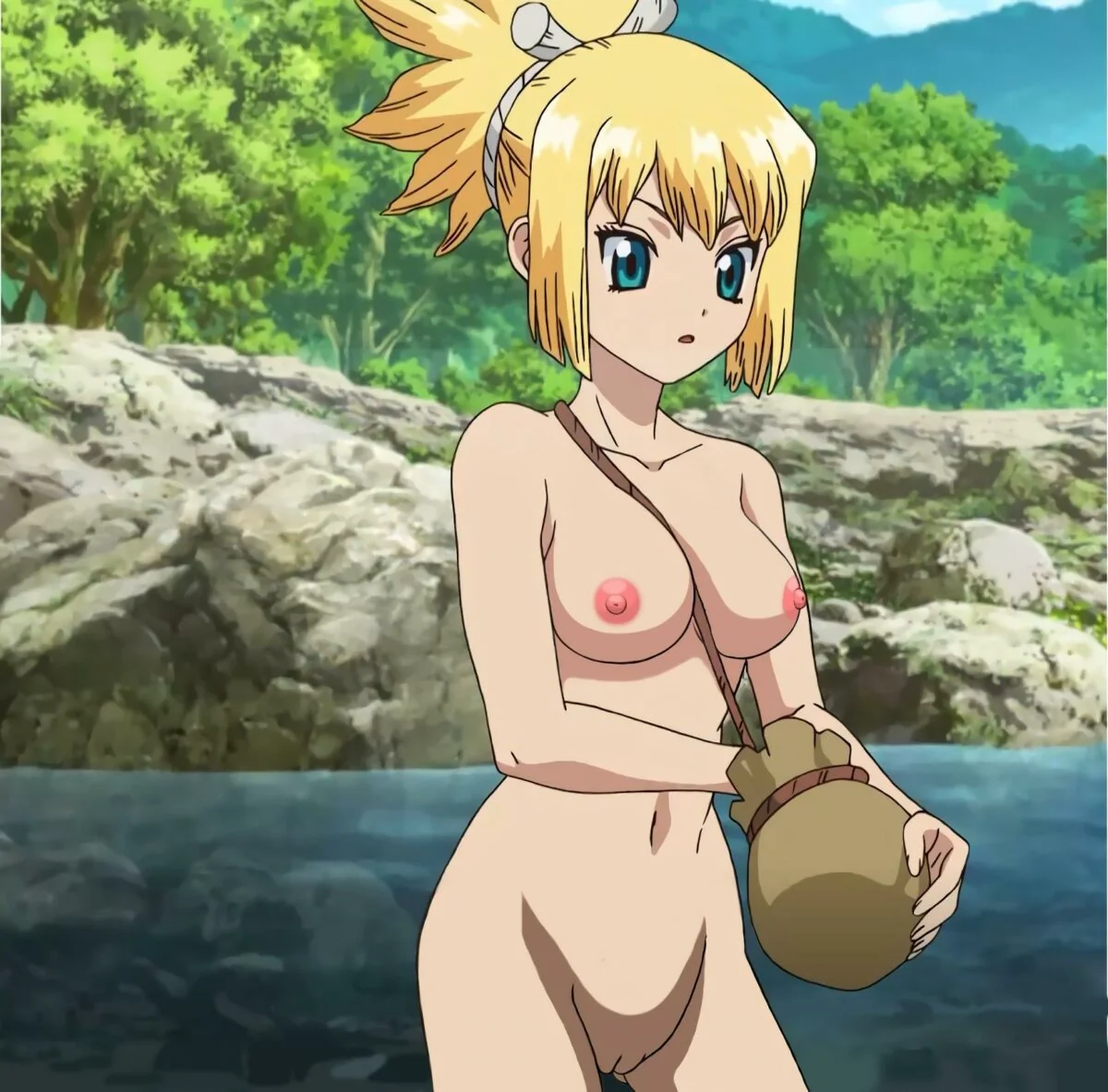 Dr. Stone pornô – Kahaku, Suika e Yuzuriha Ogawa em ação na HQ de sexo sem censura! Em Hentai HQ Brasileiro