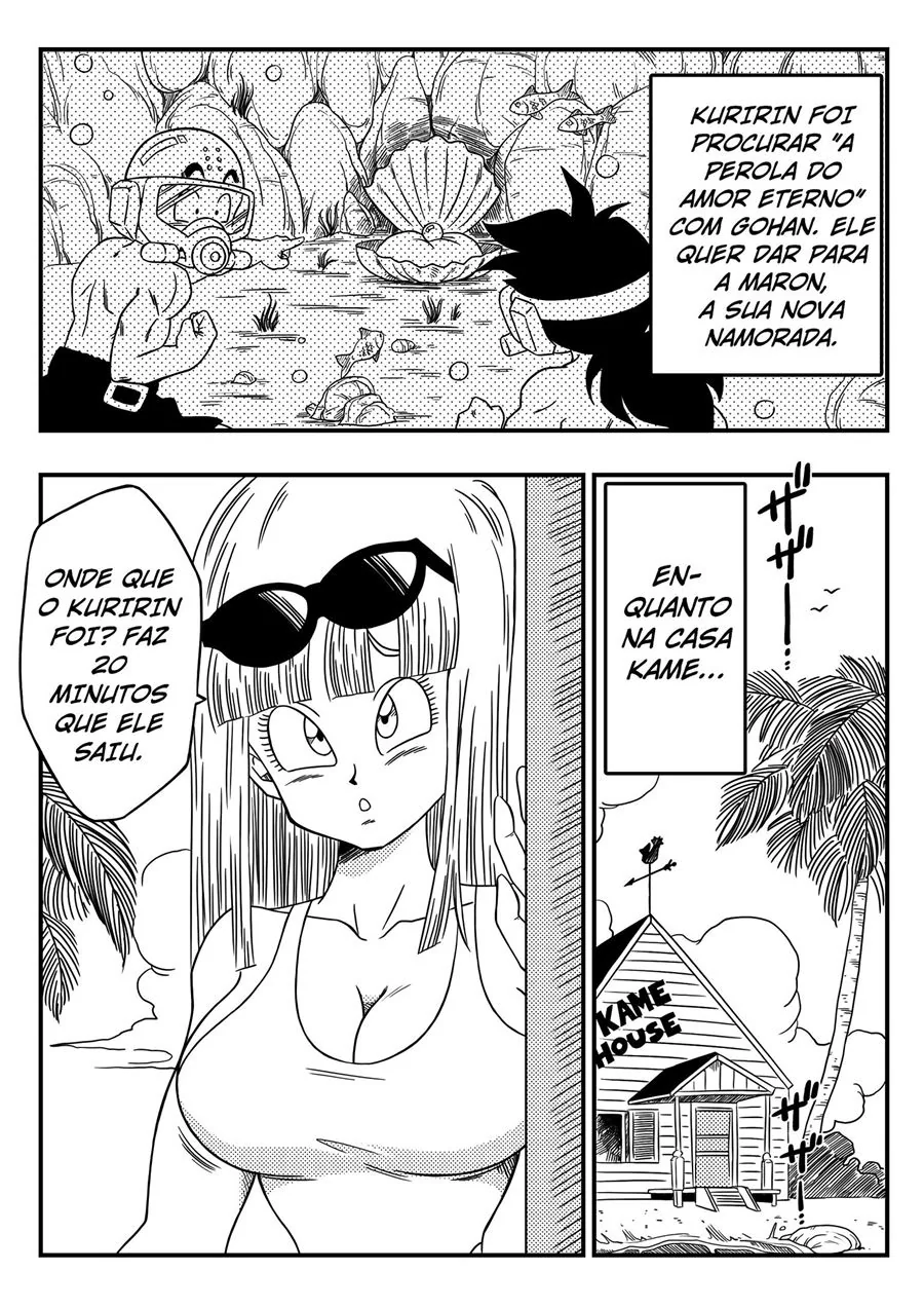 Dragon Ball: Namorada Piranha – Kuririn se dando bem em hentai HQ