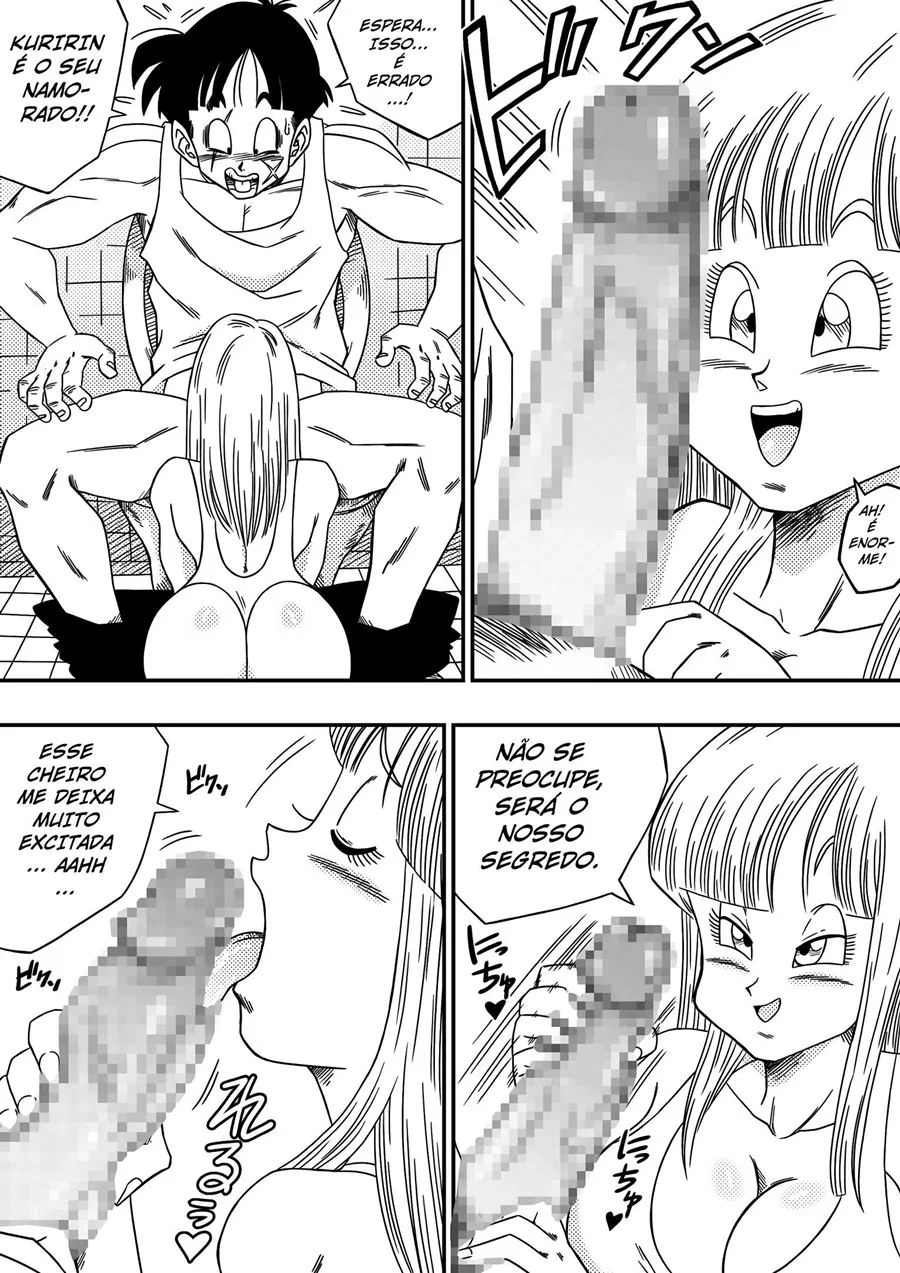 Dragon Ball: Namorada Piranha – Kuririn se dando bem em hentai HQ