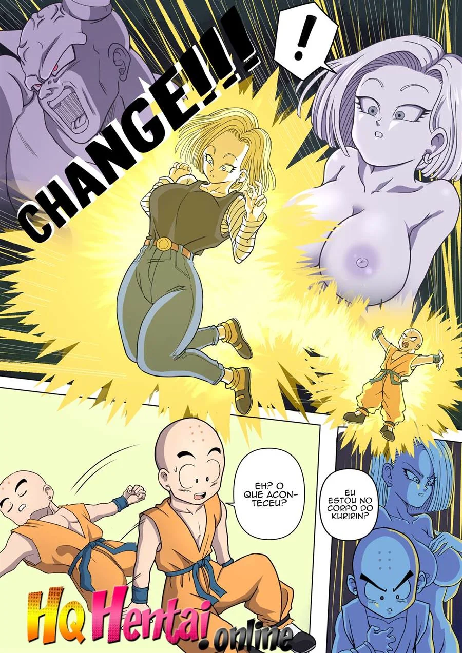 Dragon Ball: Bulma, Android 18 e Caulifla – Ginyu Fodendo Gostosas em Troca de Corpos | Hentai HQ