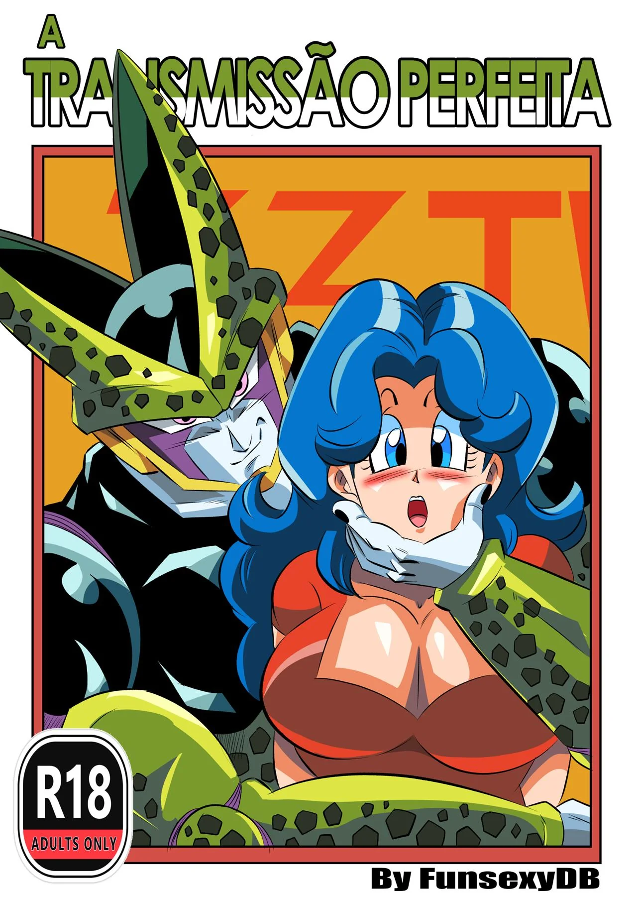 Cell Desafiando e Comendo Bucetas na TV – Dragon Ball Hentai HQ Brasileiro