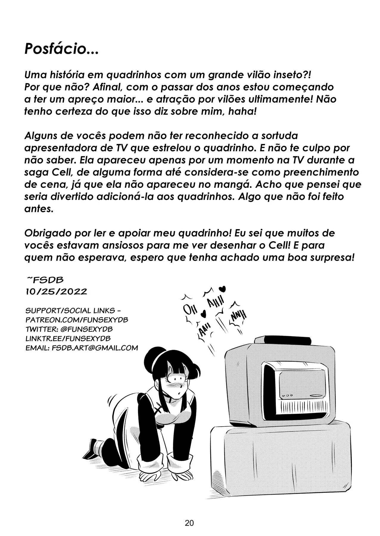 Cell Desafiando e Comendo Bucetas na TV – Dragon Ball Hentai HQ Brasileiro